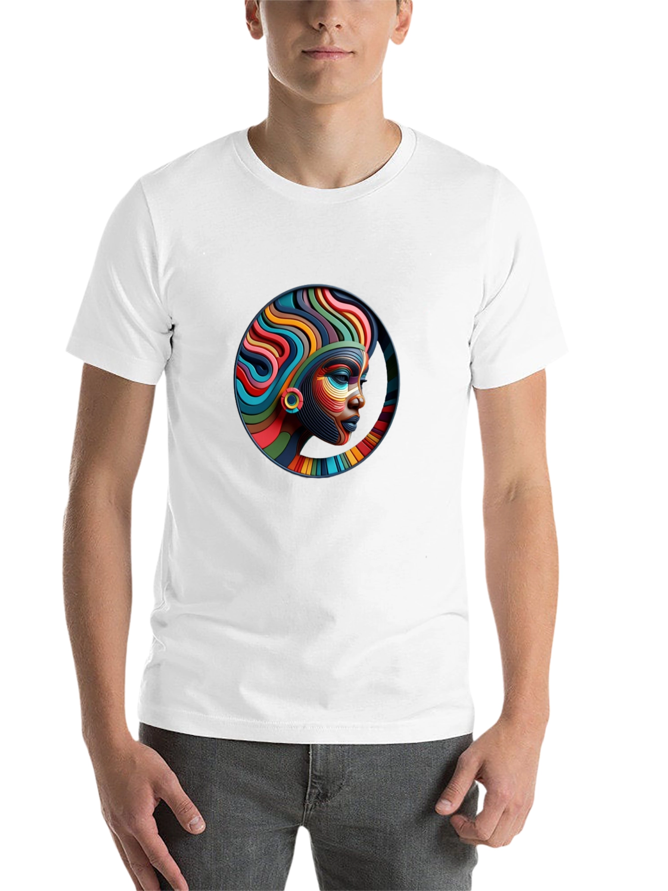 Black Abstract African Woman Art T-Shirt view 14