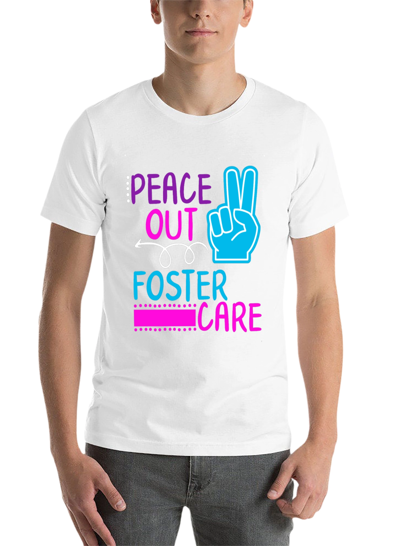 Black Peace Out Foster Care Graphic Tee view 14