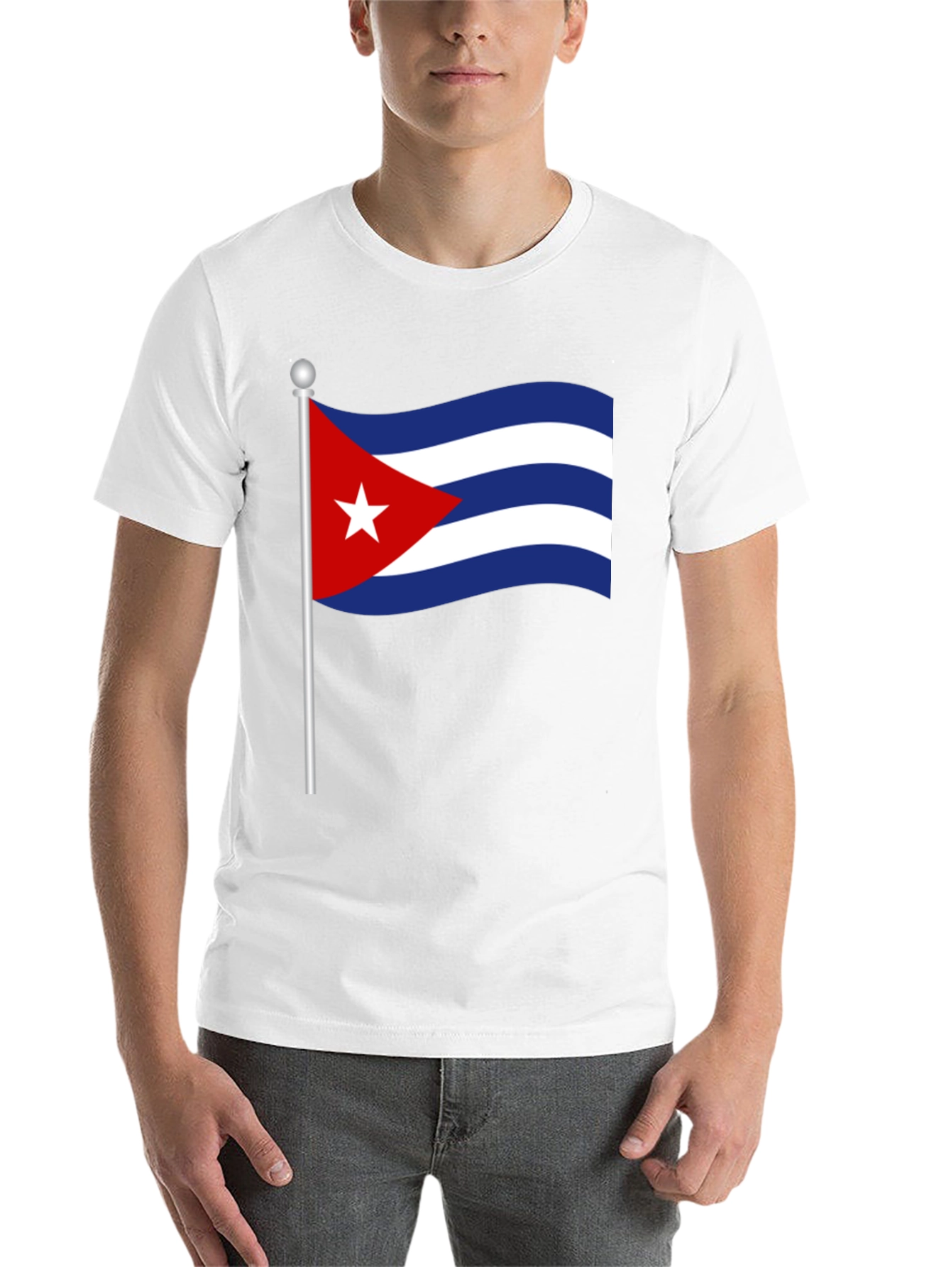 Black Cuba Flag T-Shirt - Black Crew Neck Tee view 14