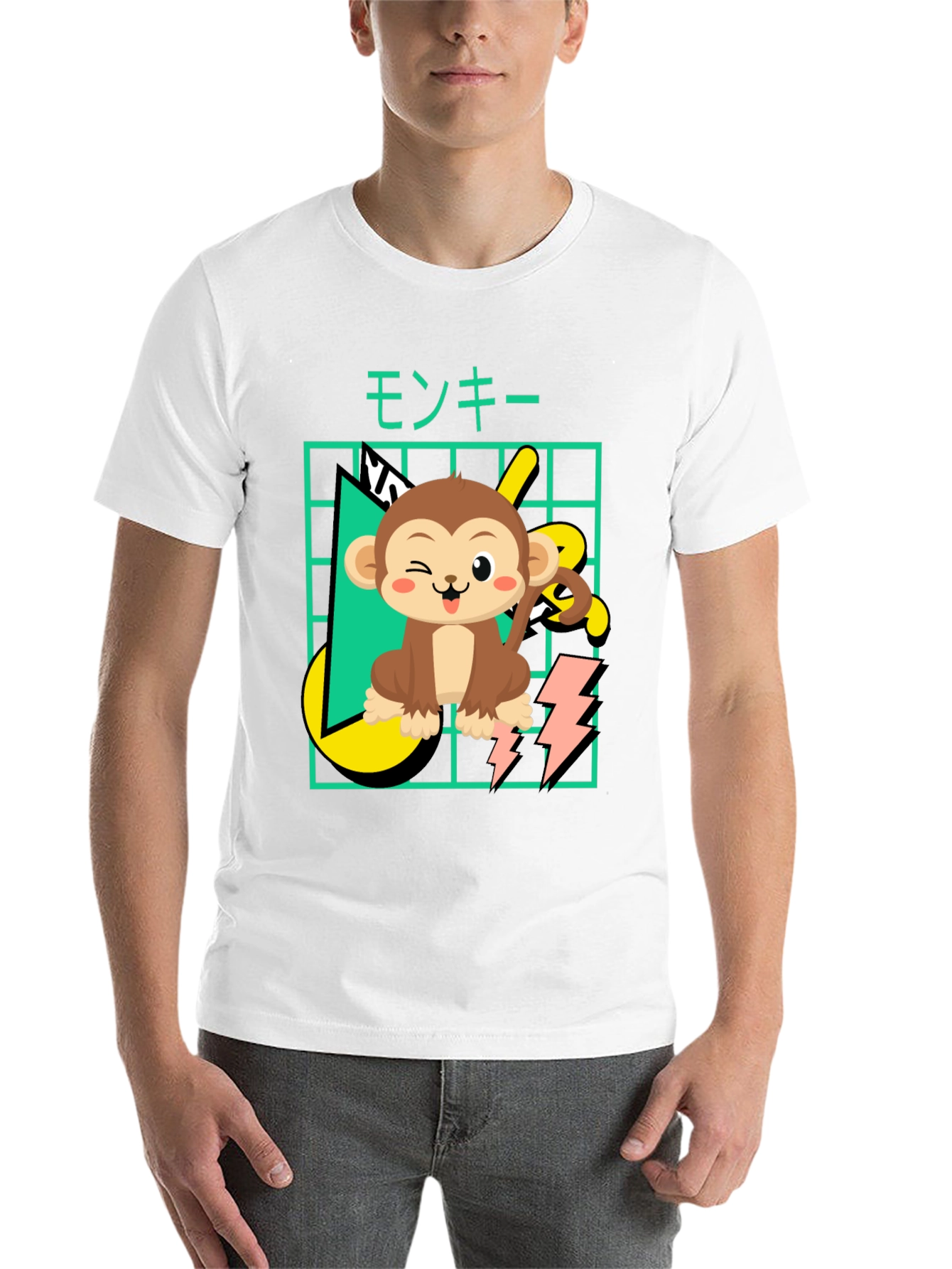Black Cartoon Monkey Graphic Tee view 14