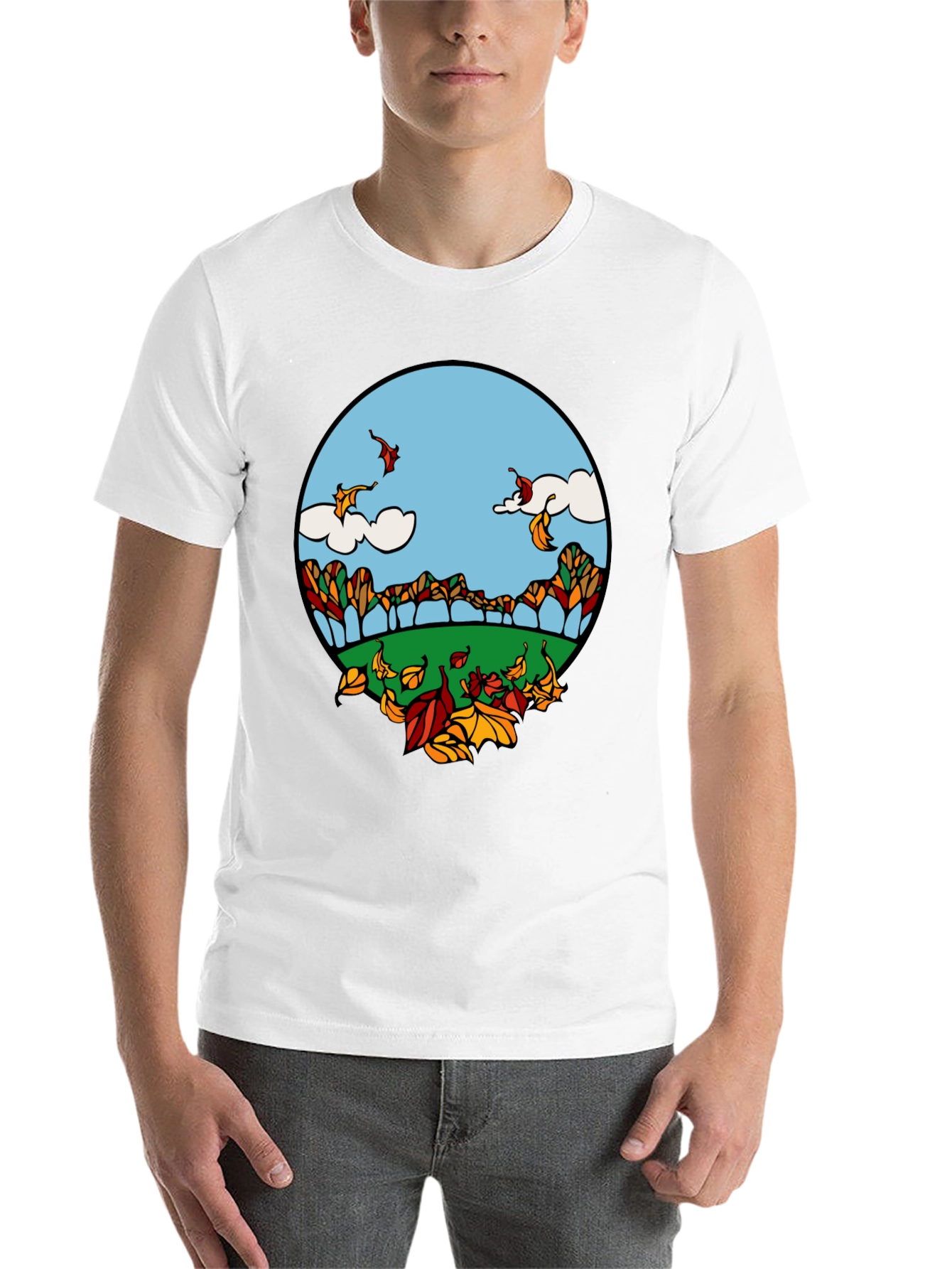 Black Fall Landscape Graphic Tee - Autumnal Style view 14