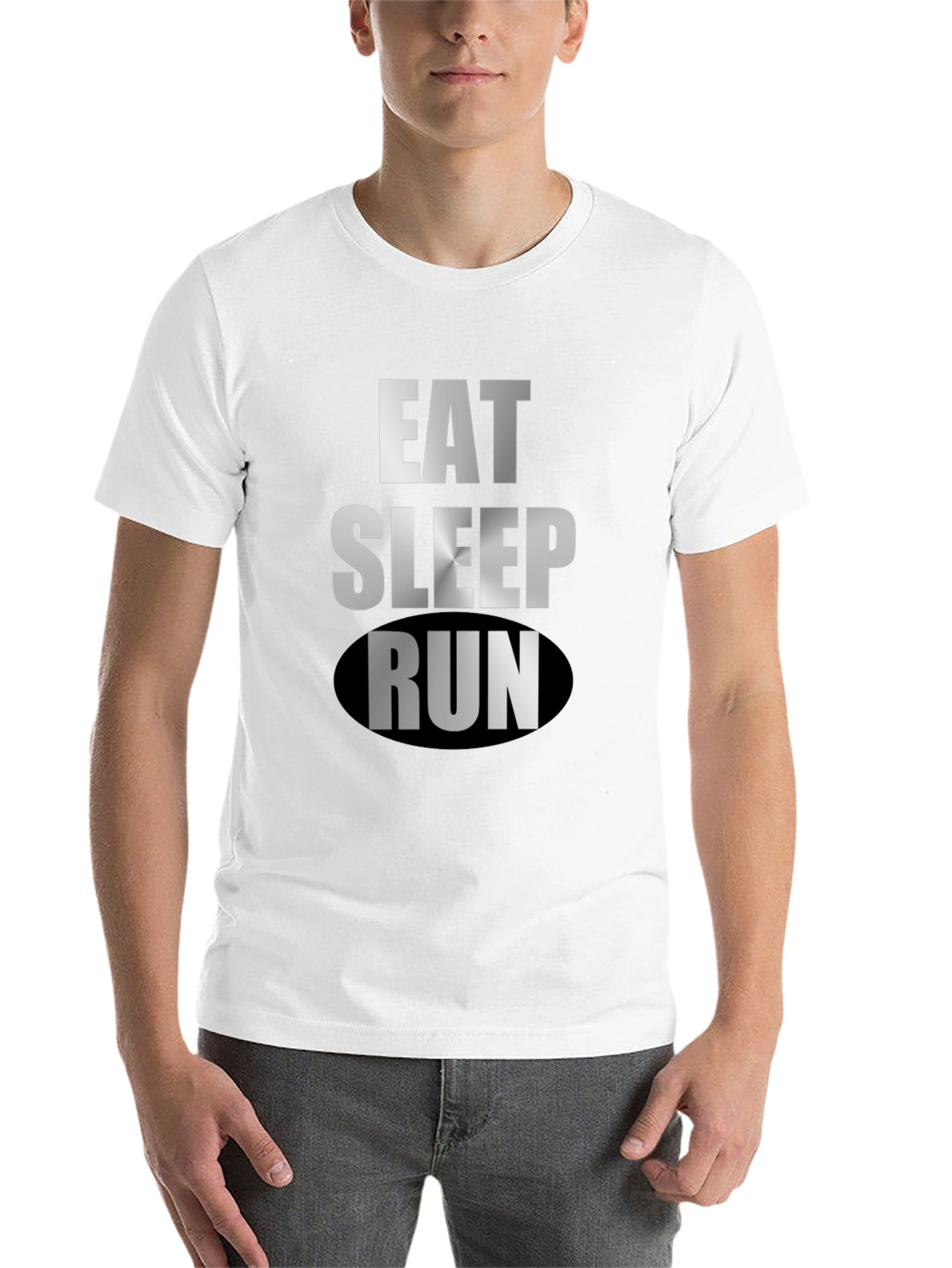 Black Eat Sleep Run Black Graphic Tee view 14