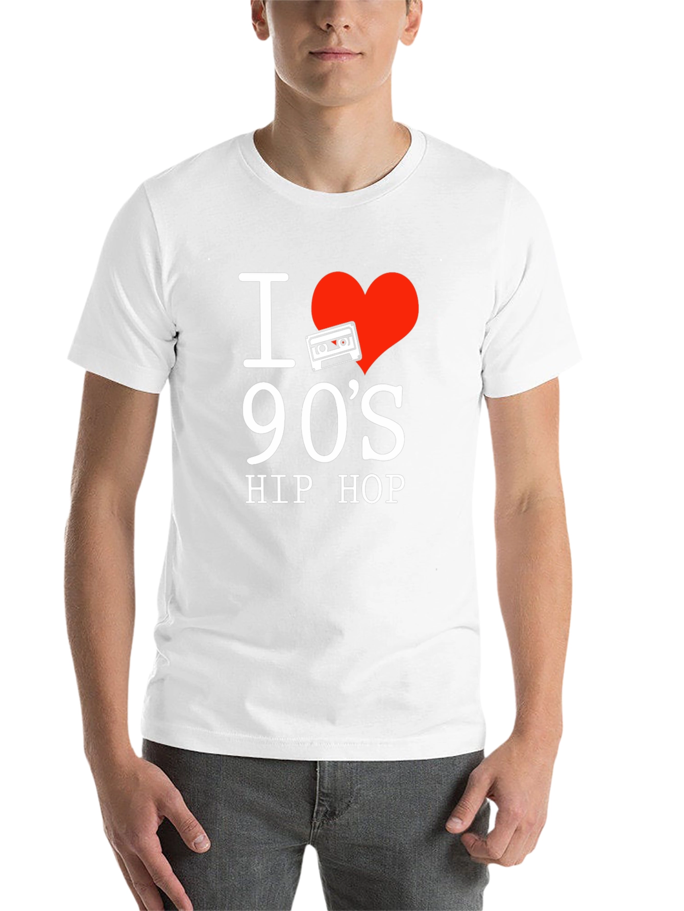 Black I Love 90's Hip Hop Graphic T-Shirt view 14