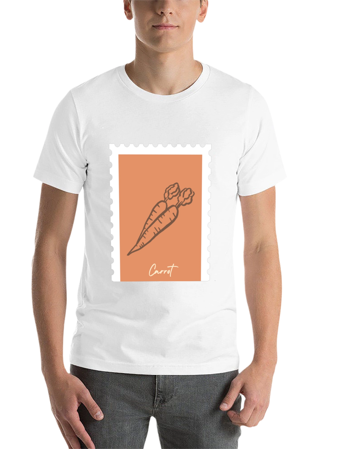 Black Carrot Stamp Graphic T-Shirt - Unisex Casual Tee view 14