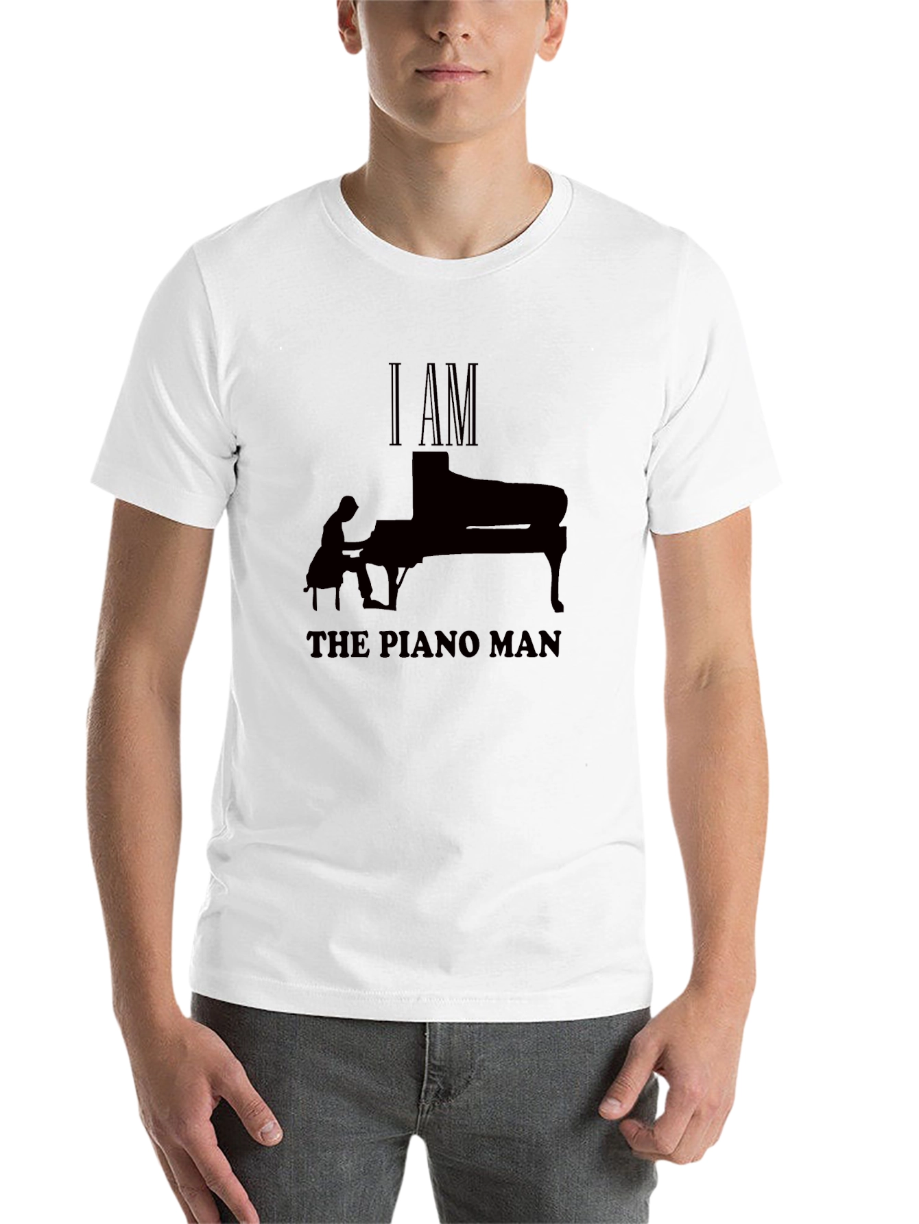 Black I AM THE PIANO MAN T-Shirt view 14