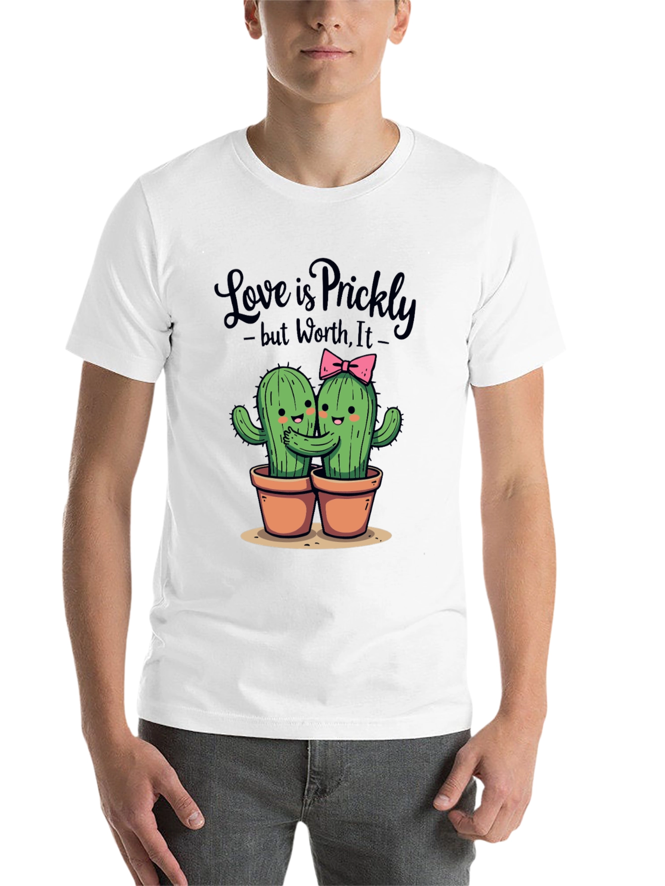 Black Love is Prickly T-Shirt - Cute Cactus Design view 14
