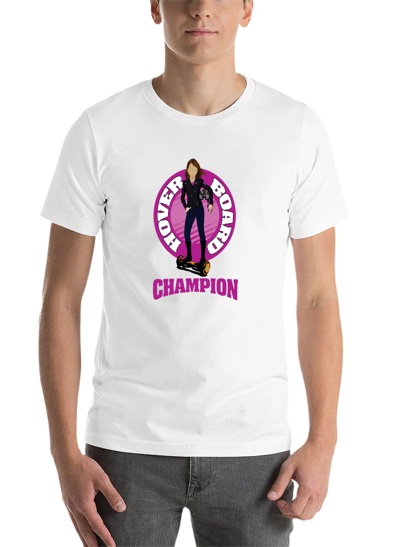 Black Hoverboard Champion Graphic Tee - Unique Design view 14