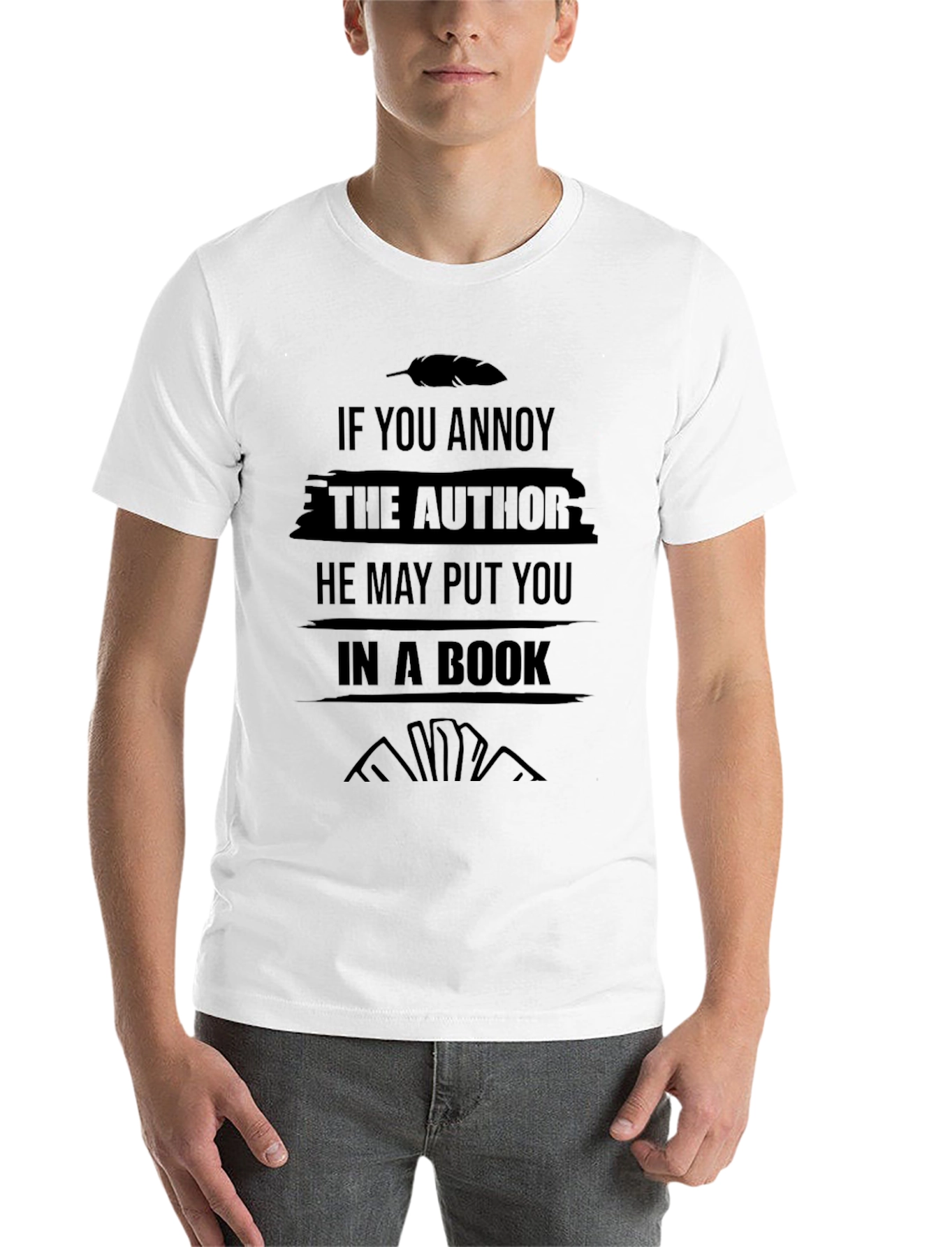 Black Author Warning Black T-Shirt Funny Novelist Writer Gift Tee view 14