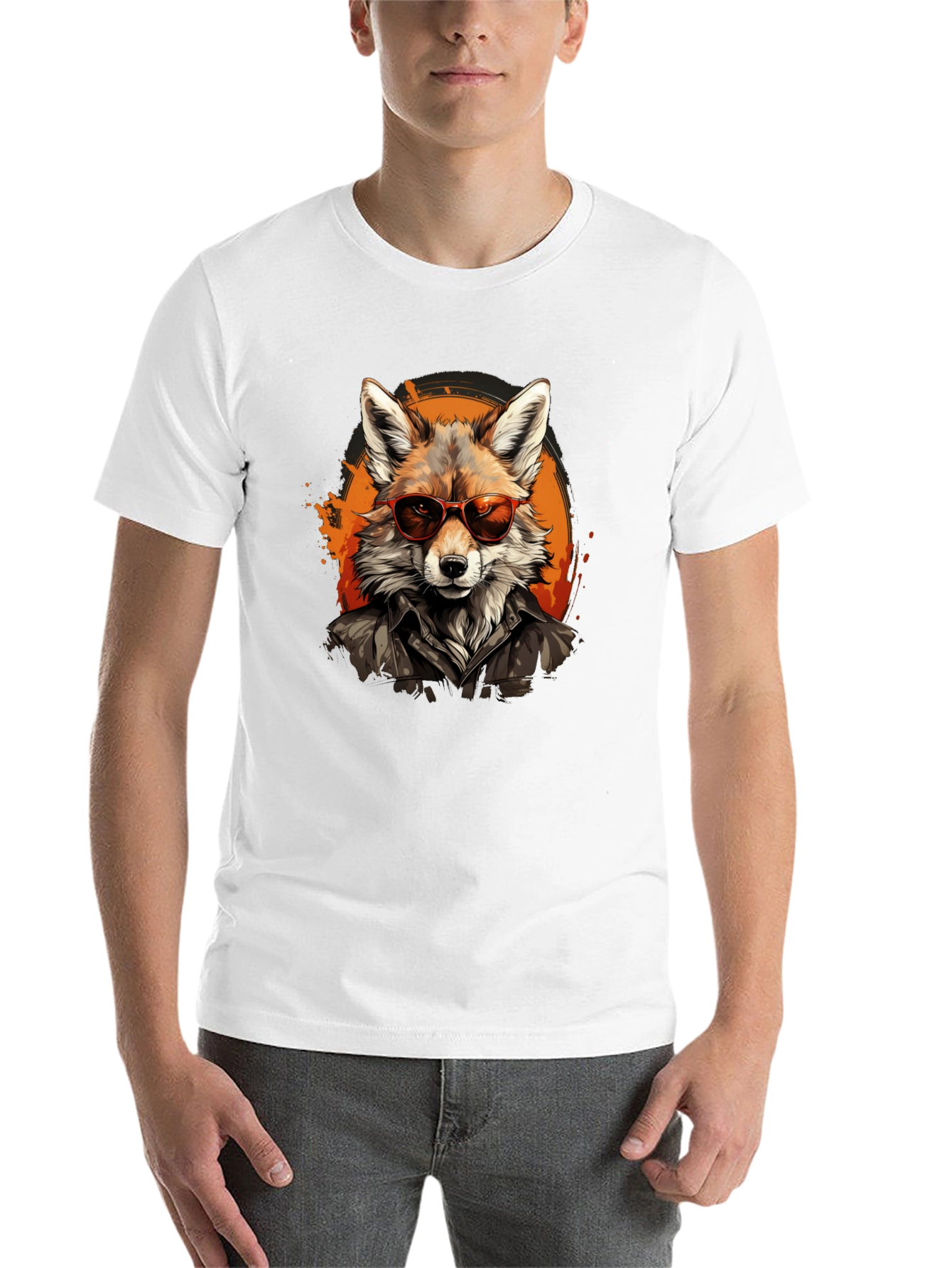 Black Cool Fox Graphic Tee - Trendy Animal T-Shirt view 14