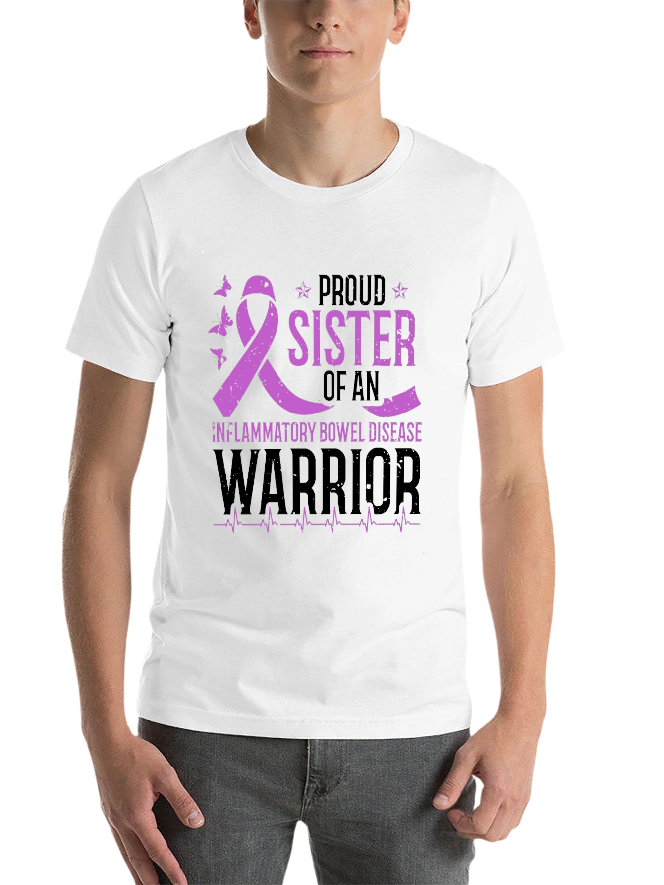 Black Proud Sister Inflammatory Bowel Disease Awareness T-Shirt view 14