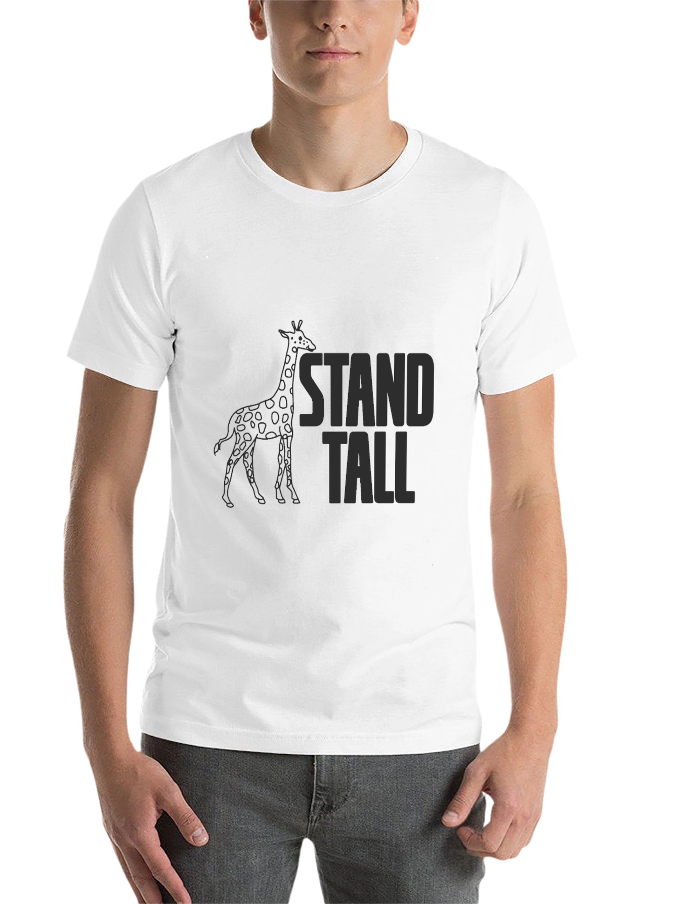 Black Stand Tall Giraffe Graphic Tee - Black view 14