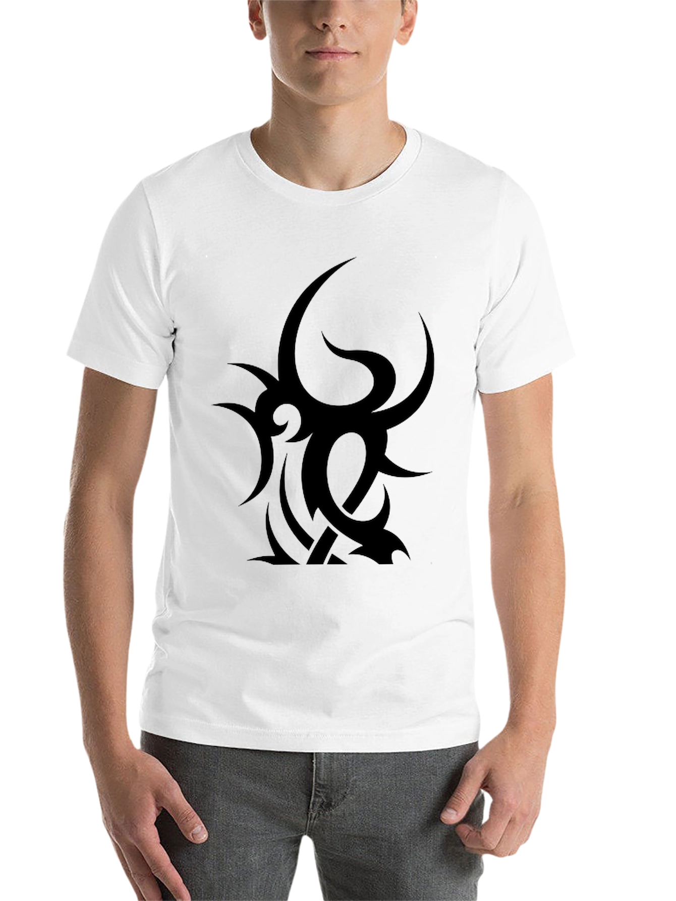 Black Tribal Graphic Black Tee - Bold & Edgy Style view 14