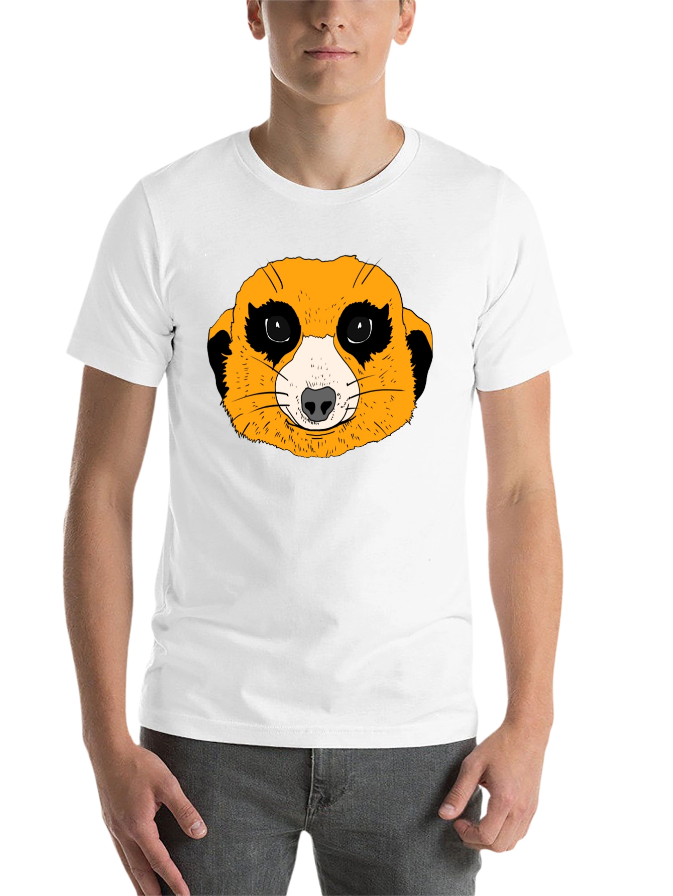 Black Meerkat Graphic Tee - Black Cotton T-Shirt view 14