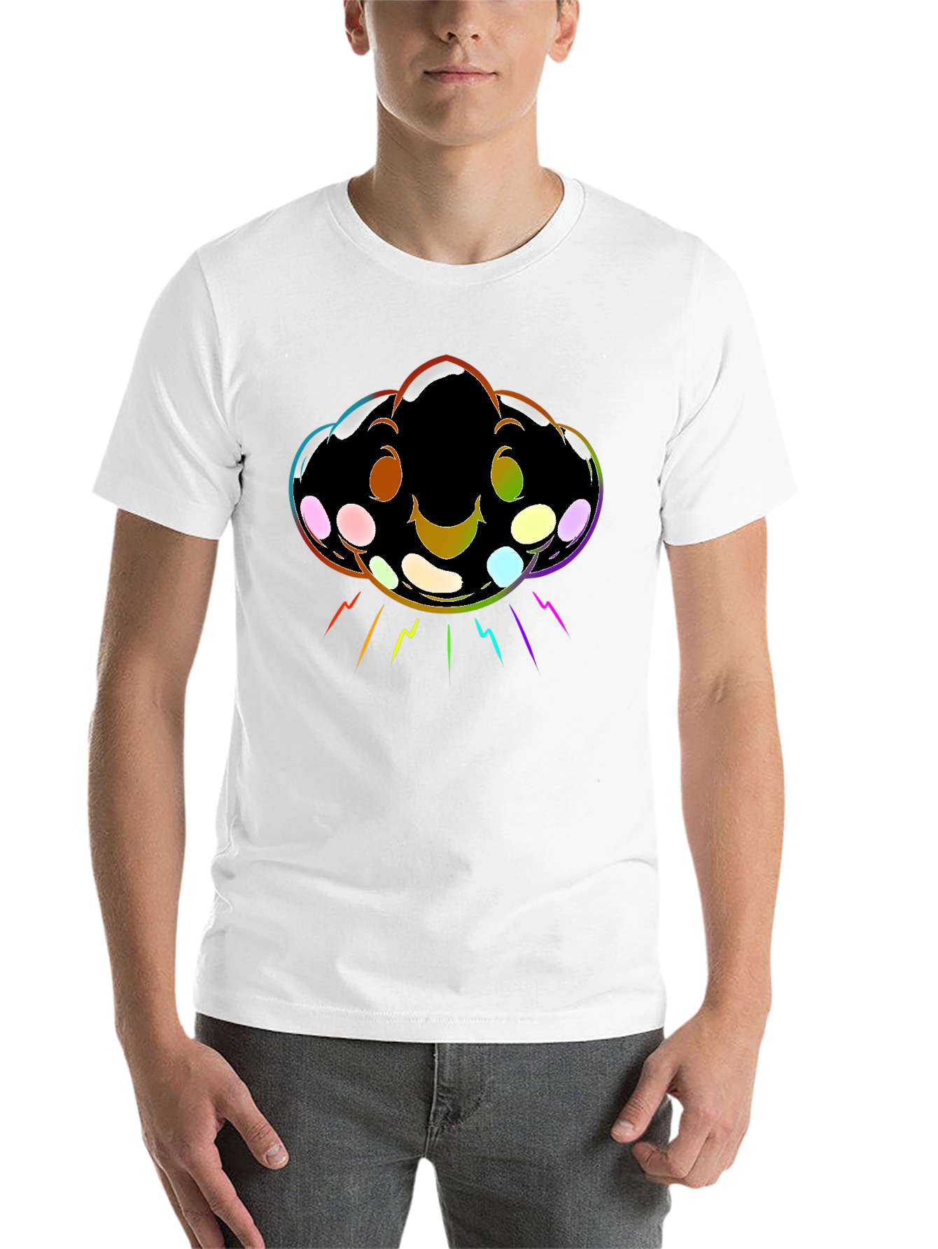 Black Rainbow Cloud UFO Graphic T-Shirt view 14