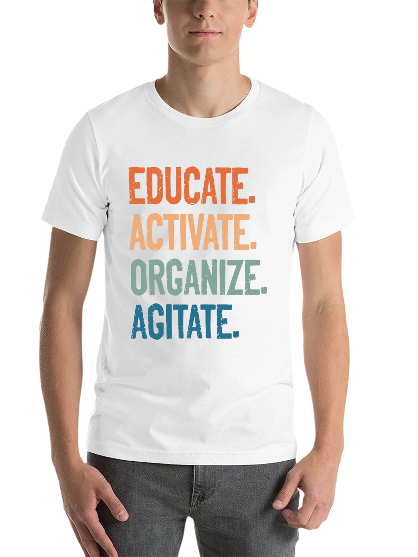 Black Educate, Activate, Organize, Agitate T-Shirt view 14