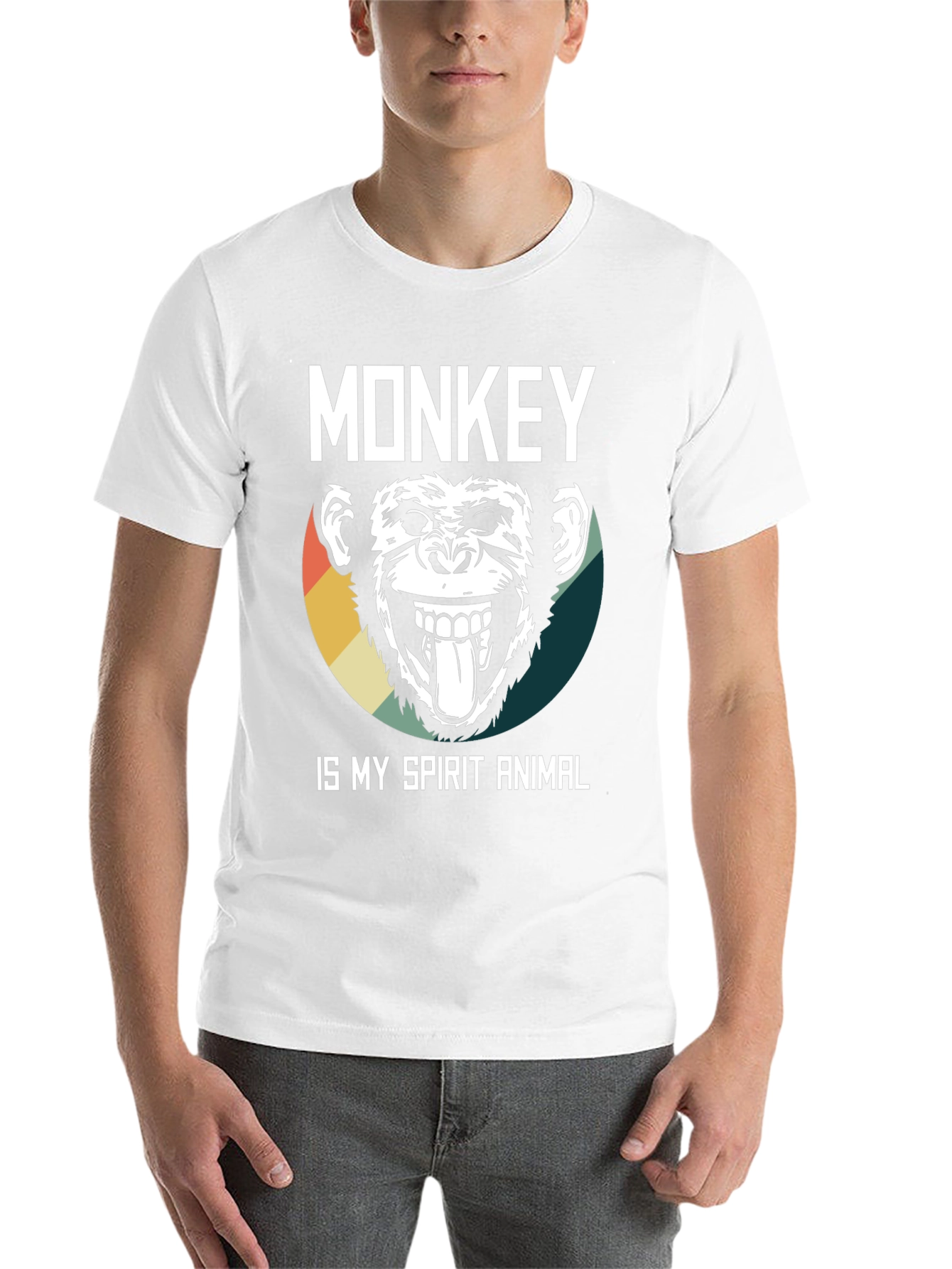 Black Monkey Spirit Animal Graphic Tee view 14