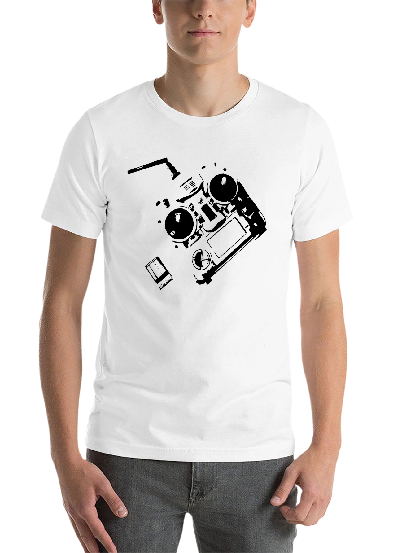 Black Drone Remote Black T-Shirt view 14