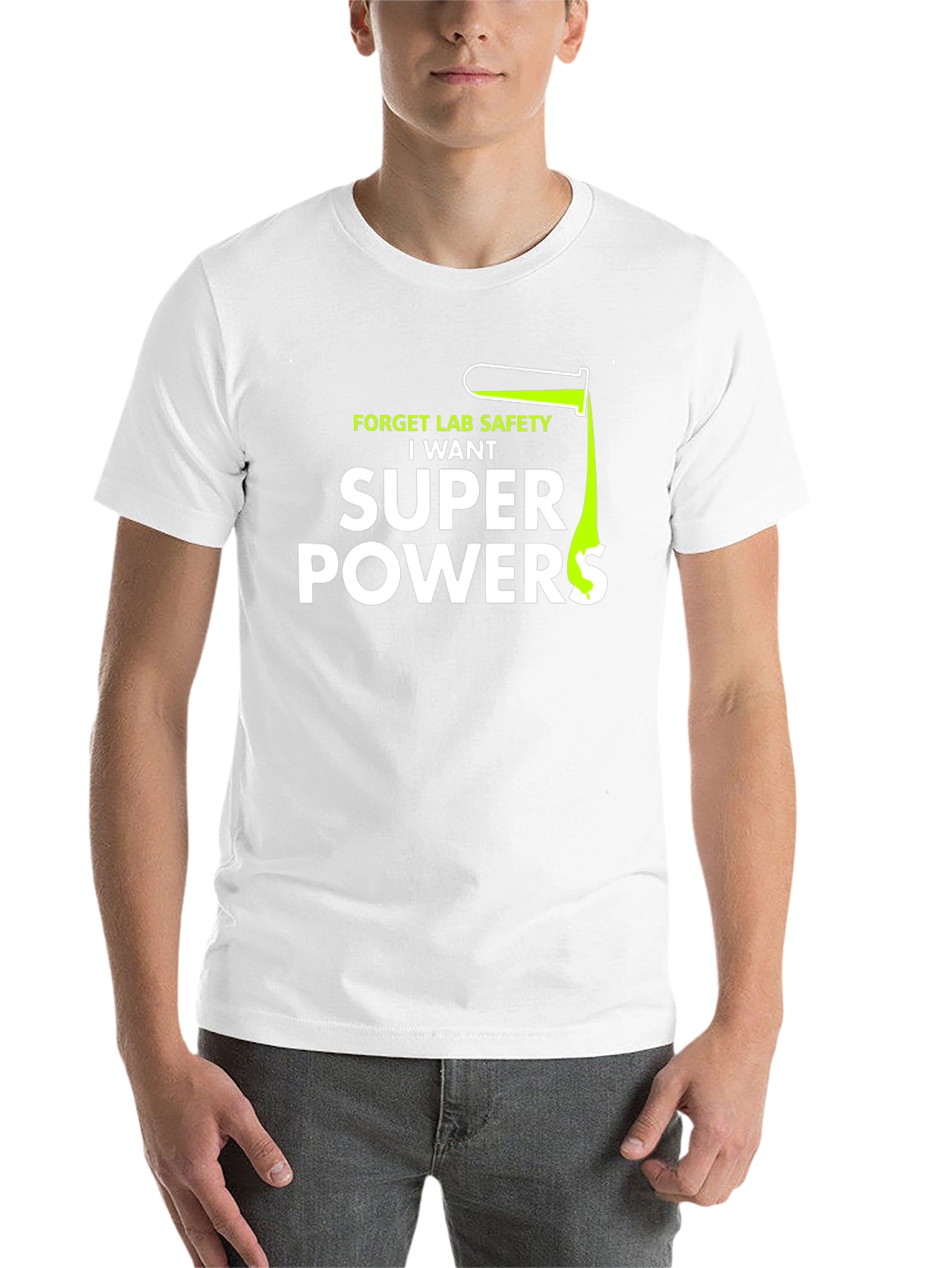 Black Forget Lab Safety I Want Super Powers T-Shirt view 14