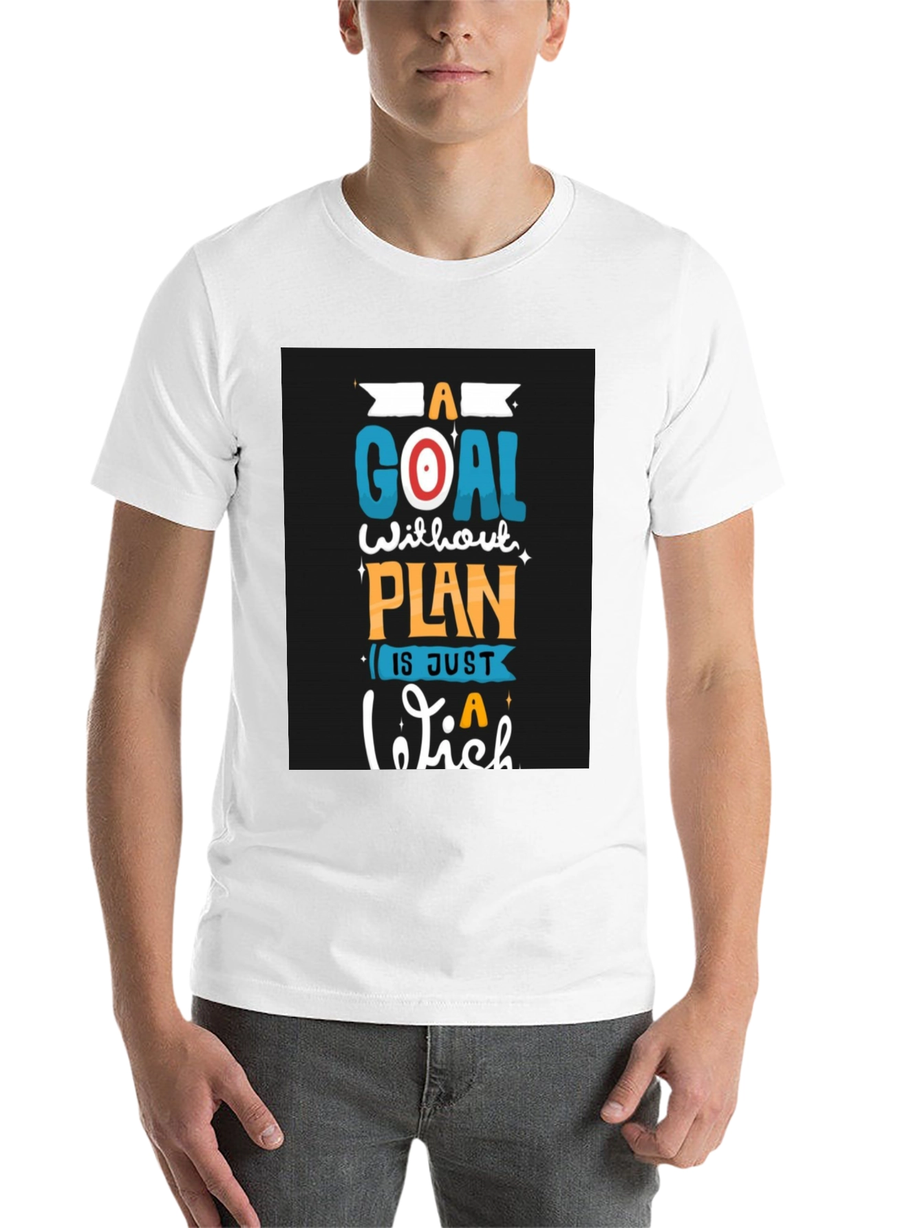 Black Motivational Goal Plan Black T-Shirt view 14