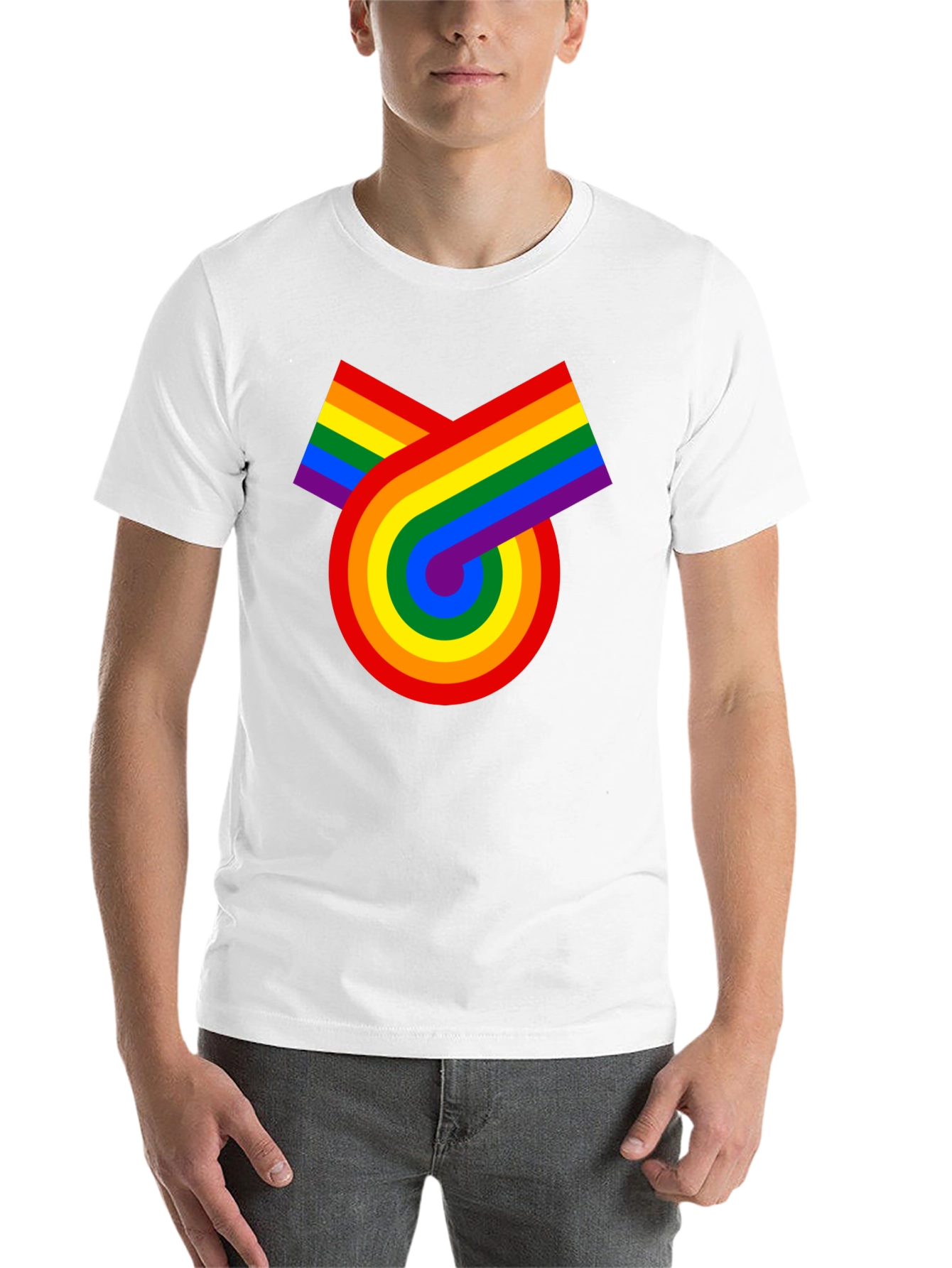 Black Retro Rainbow Graphic Tee - Pride Celebration view 14