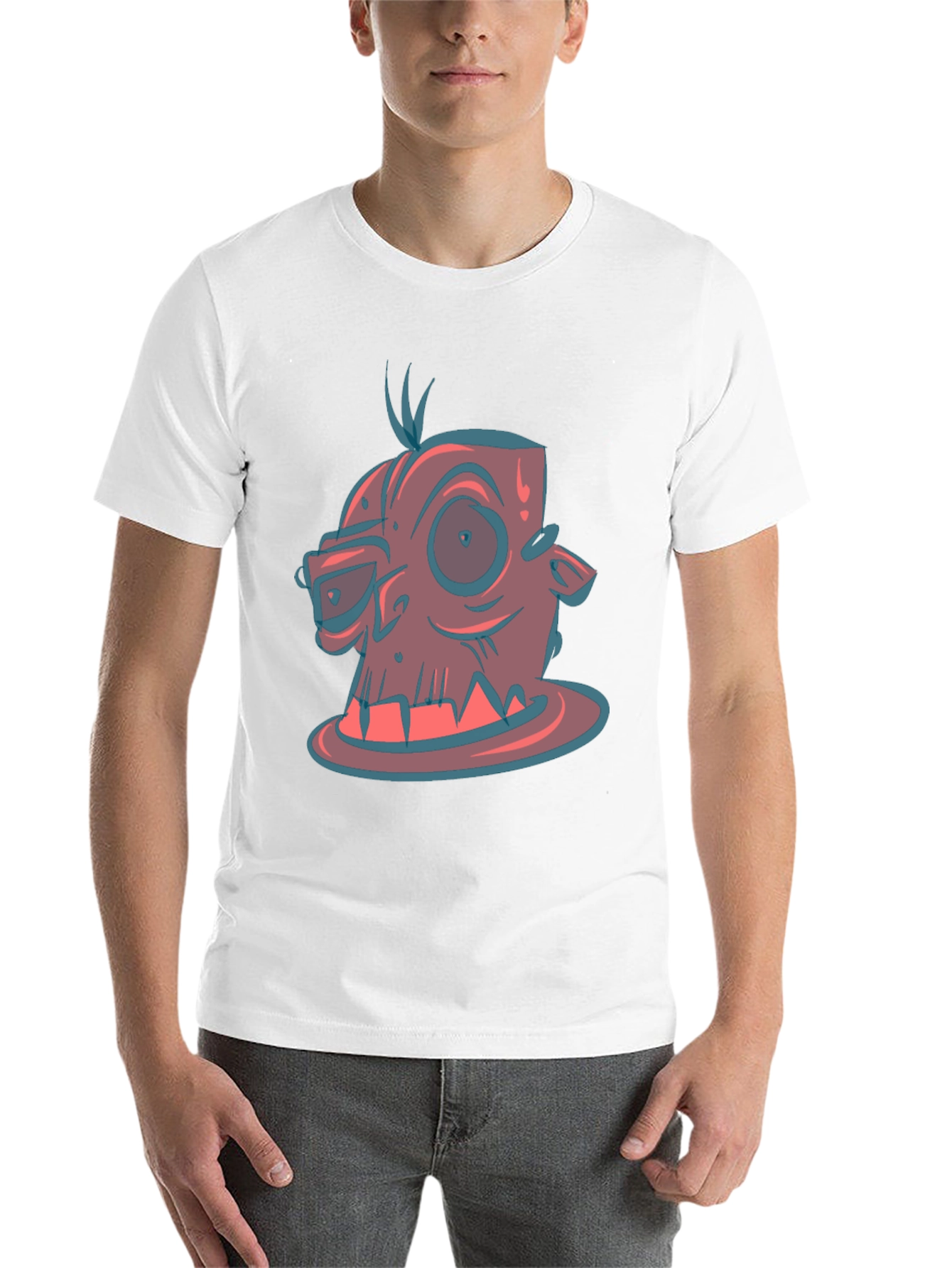 Black Cartoon Monster Graphic Tee - Black view 14