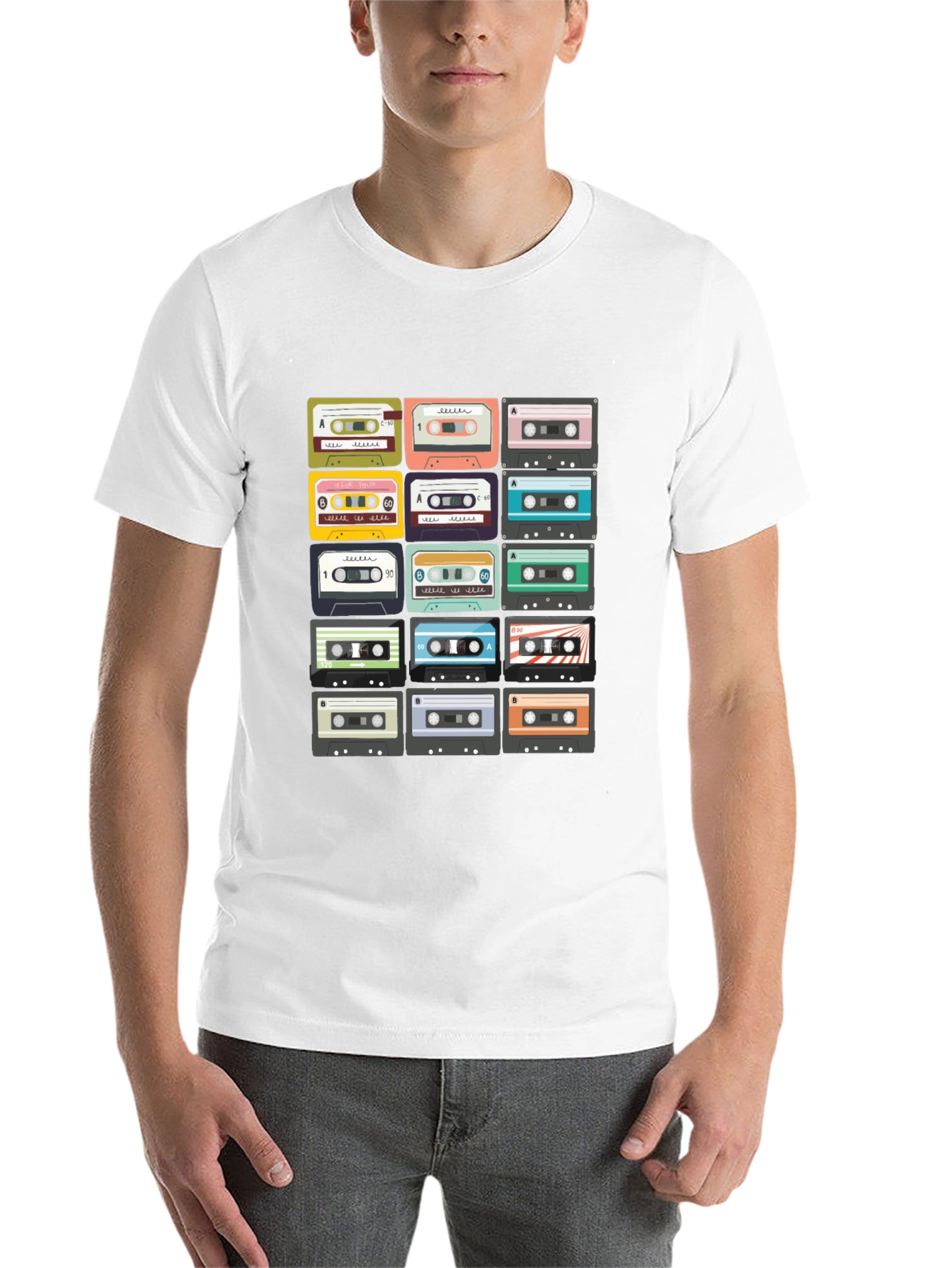 Black Retro Cassette Tape T-Shirt - Vintage Music Lover Tee view 14