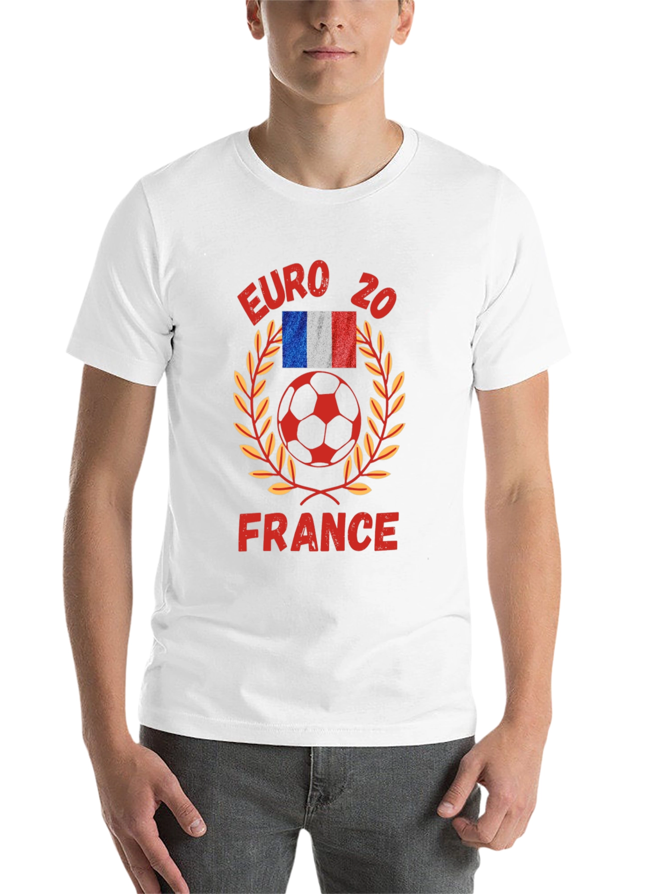 Black Euro 20 France Soccer Graphic T-Shirt view 14