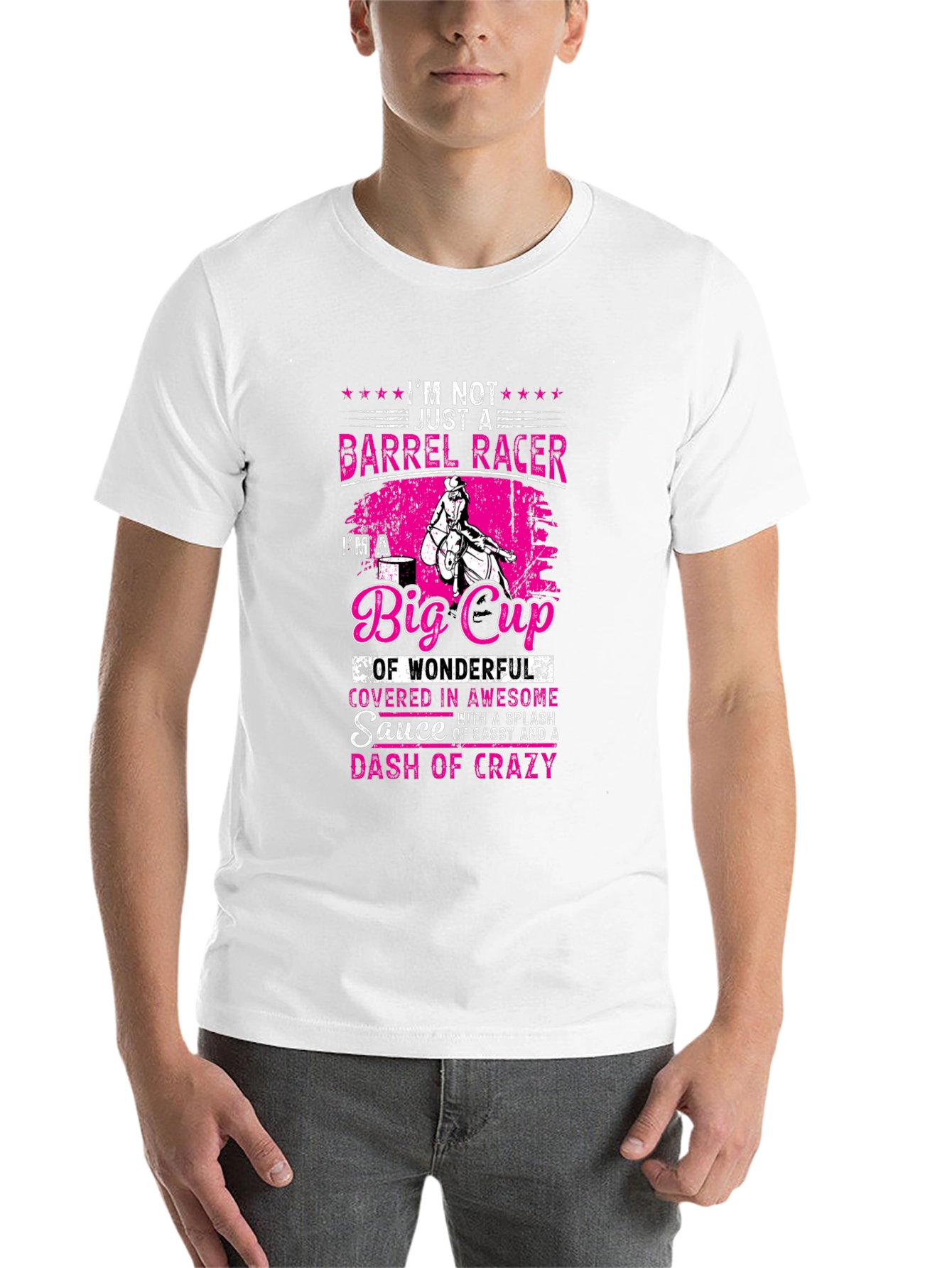 Black Barrel Racer Big Cup Graphic T-Shirt view 14