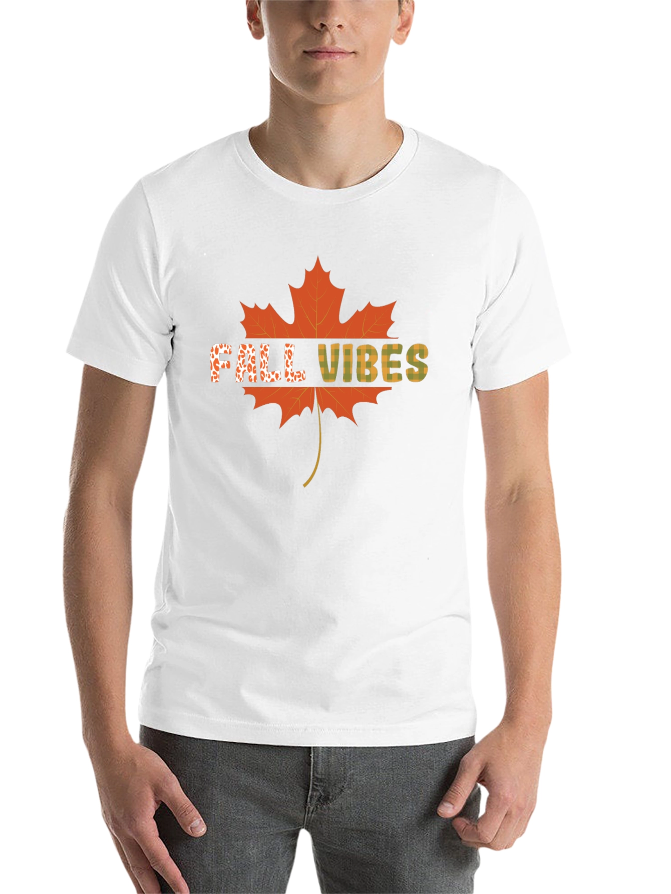 Black Fall Vibes Maple Leaf Graphic T-Shirt view 14