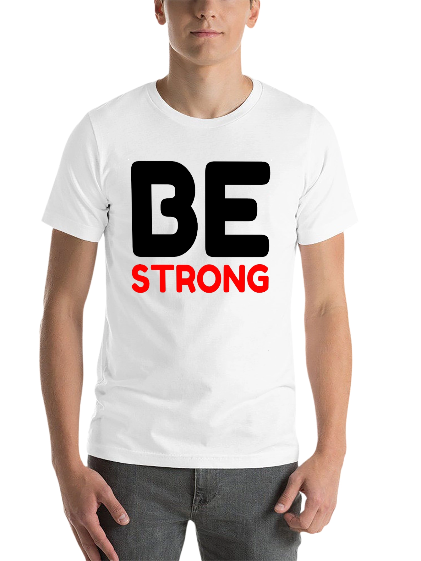 Black Be Strong Graphic Tee - Motivational T-Shirt view 14