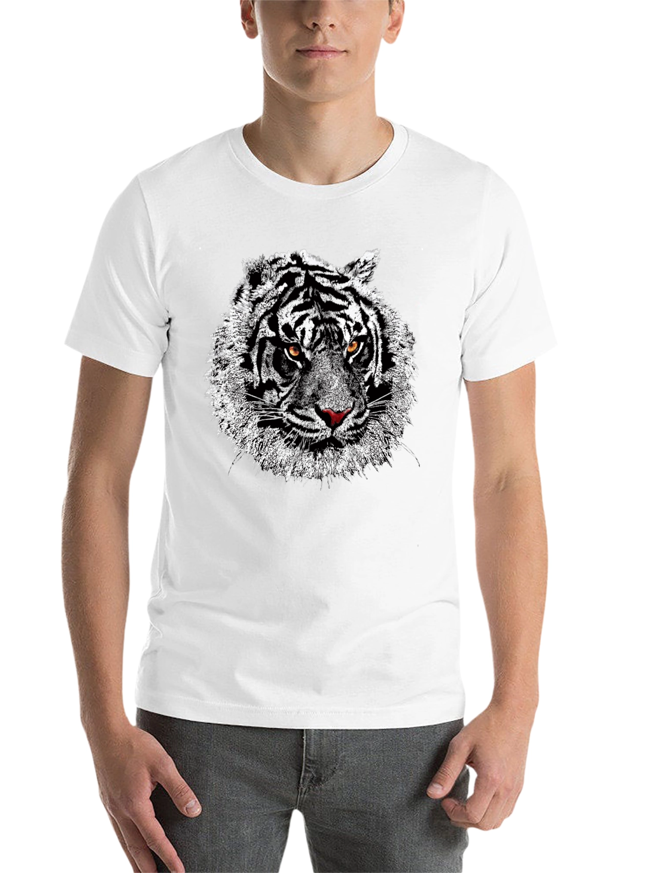 Black Tiger Graphic Print Black T-Shirt view 14