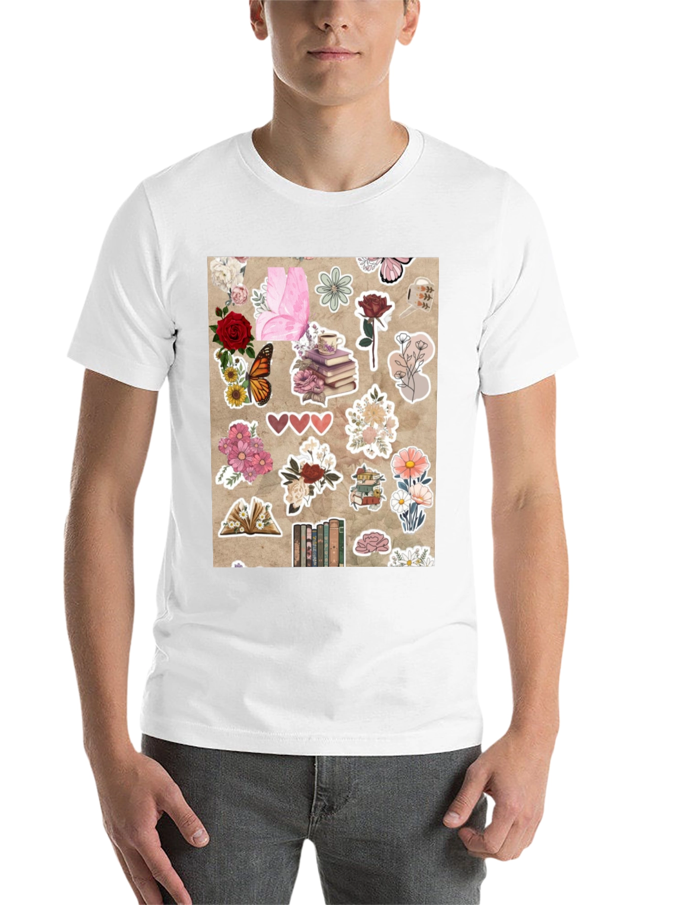 Black Floral Bookworm Graphic Tee view 14