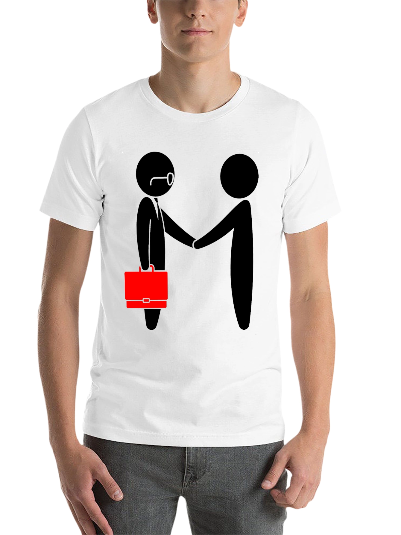Black Funny Business Handshake Graphic T-Shirt view 14