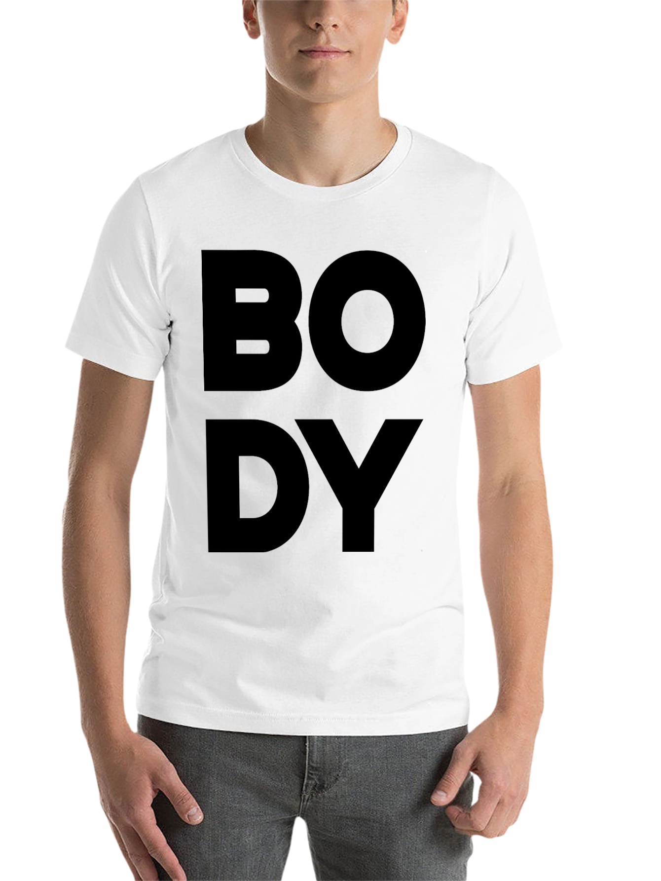 Black Bold Body Black T-Shirt - Statement Tee view 14