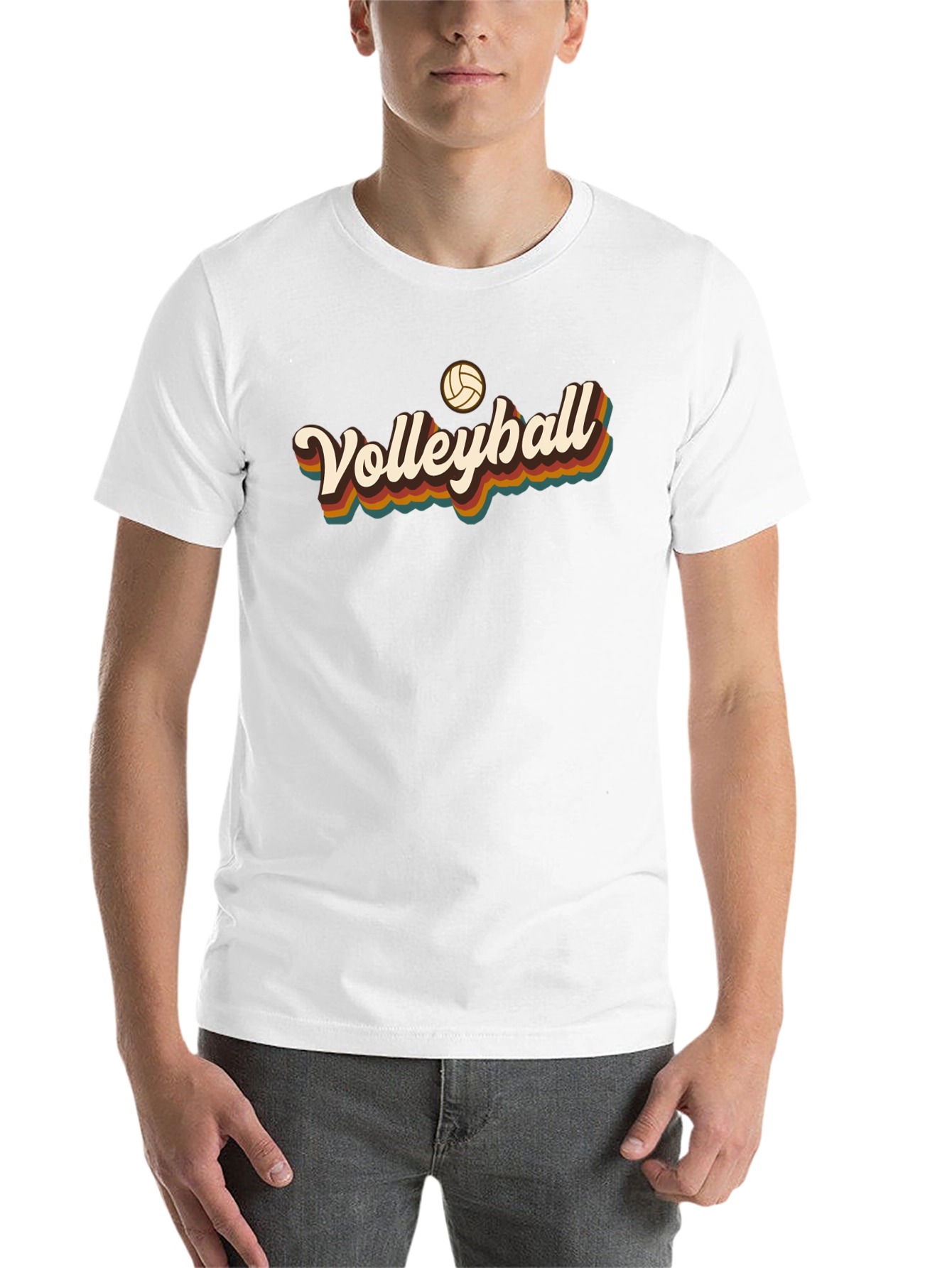 Black Retro Volleyball T-Shirt - Vintage Style Tee view 14