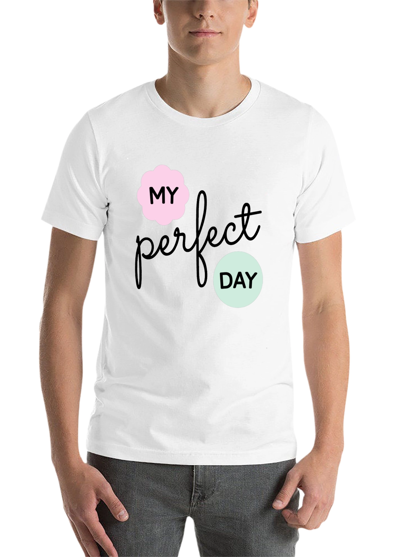 Black My Perfect Day Graphic Tee - Stylish Black T-Shirt view 14