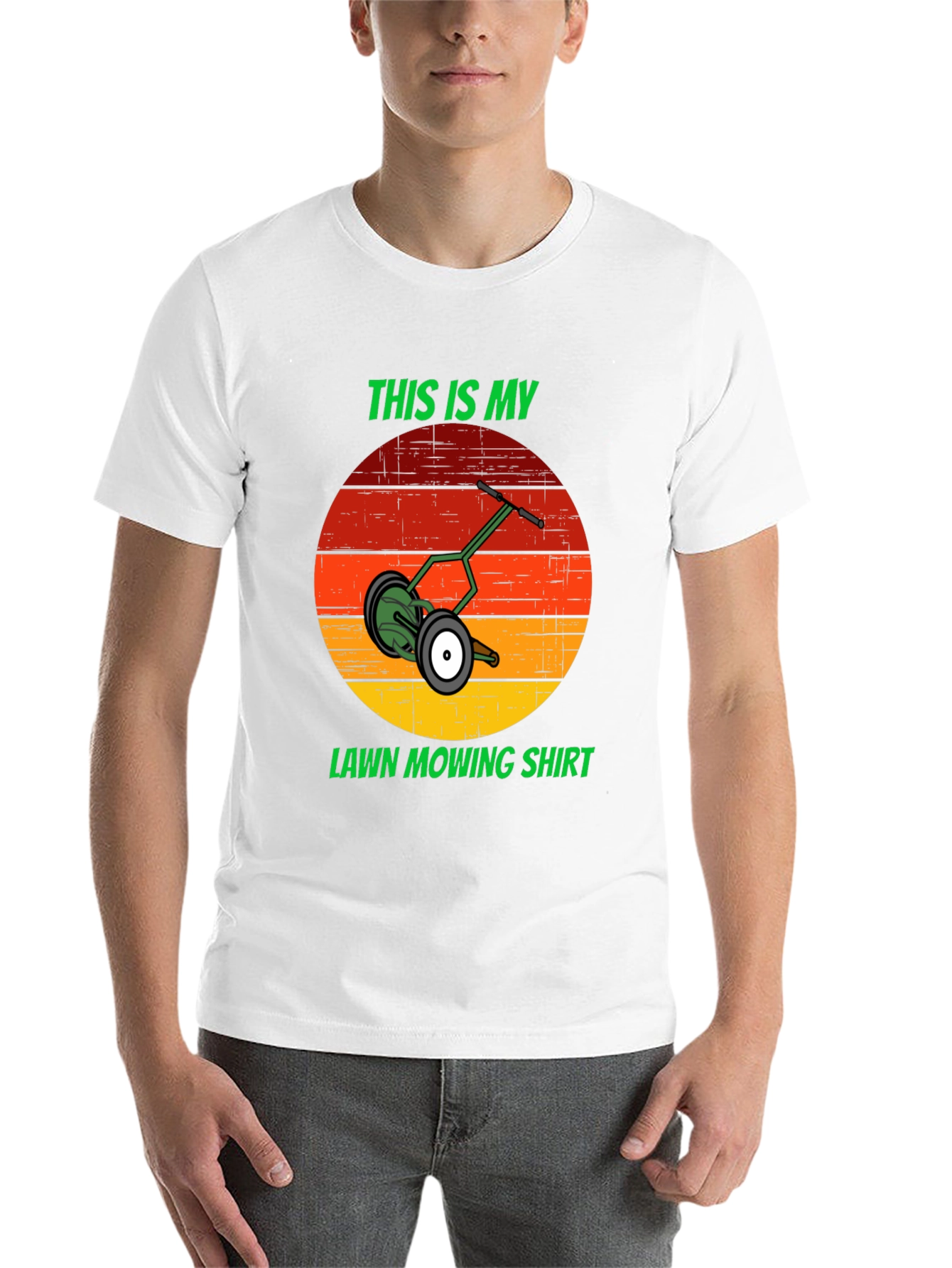 Black This Is My Lawn Mowing Shirt - Retro Mower Design Tee view 14