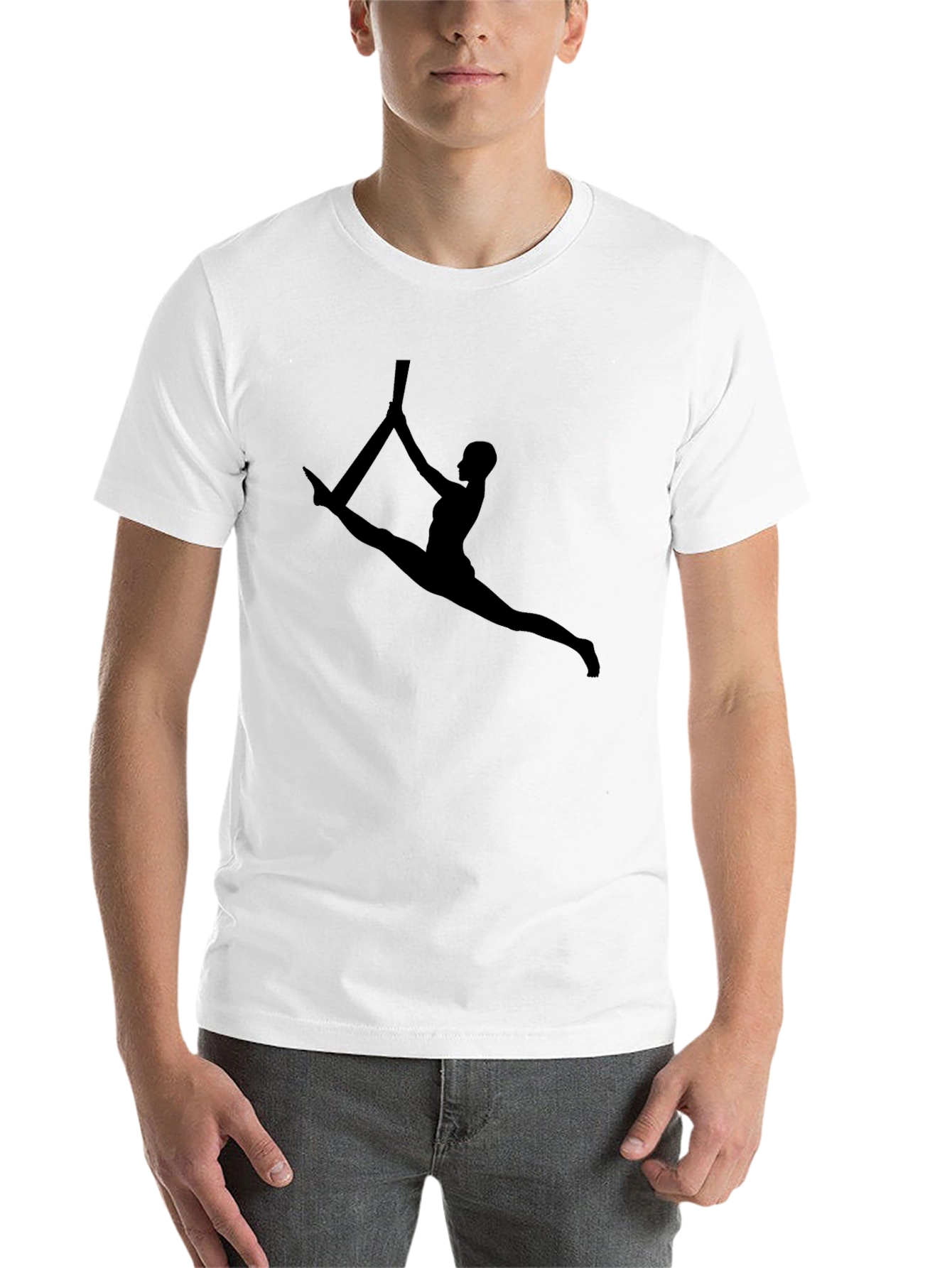 Black Aerial Yoga T-Shirt - Balance & Strength view 14