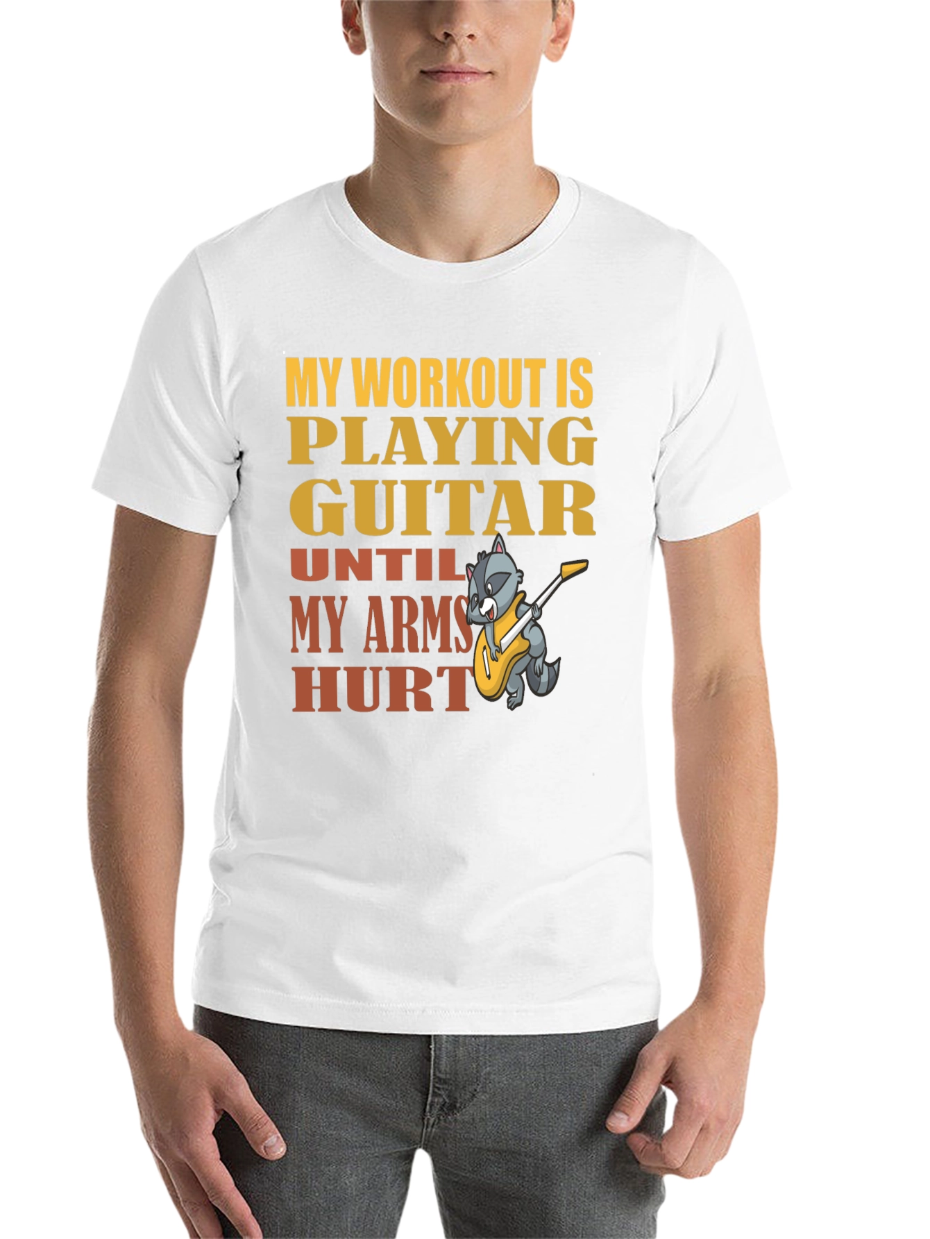 Black Guitar Workout T-Shirt - Musician Fitness Tee view 14