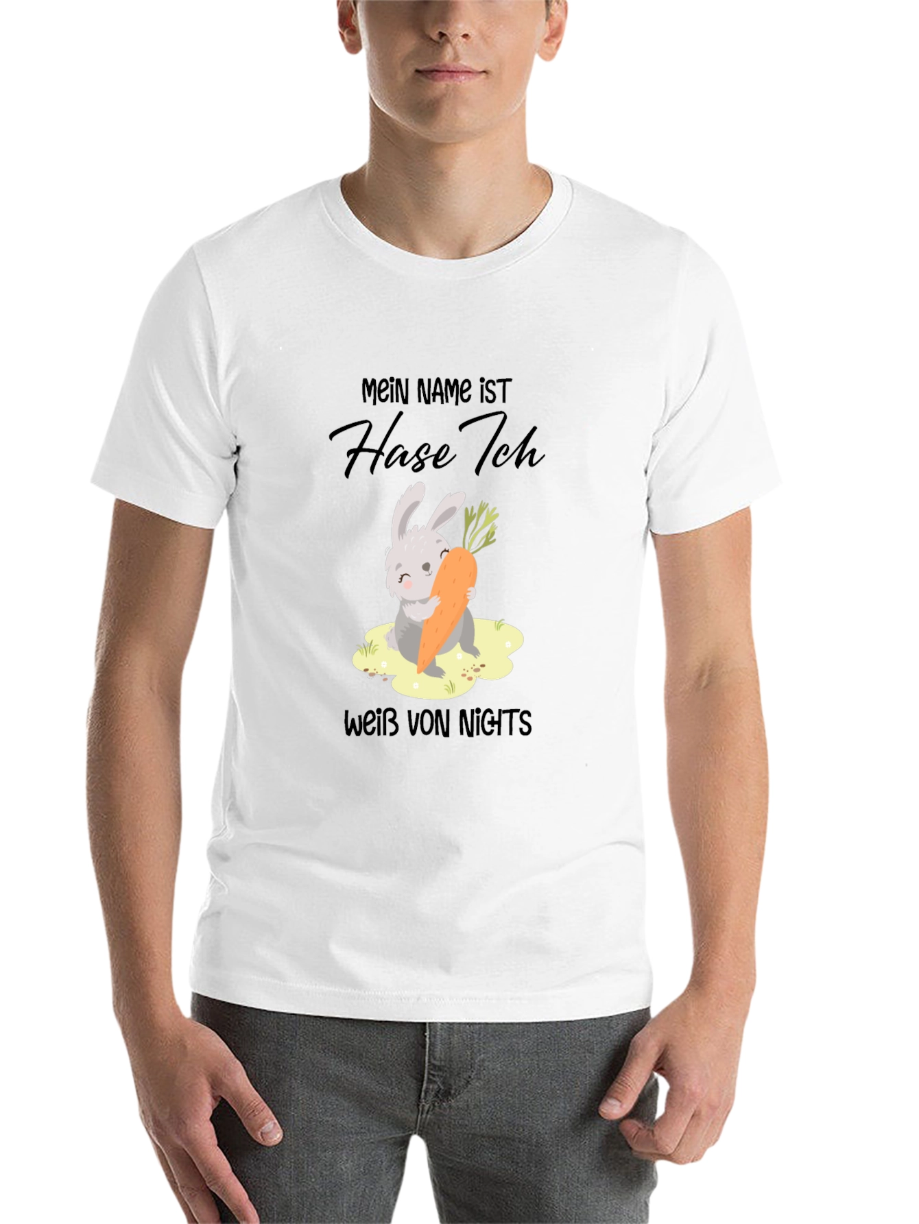 Black Cute Rabbit Carrot T-Shirt - Mein Name ist Hase Ich view 14