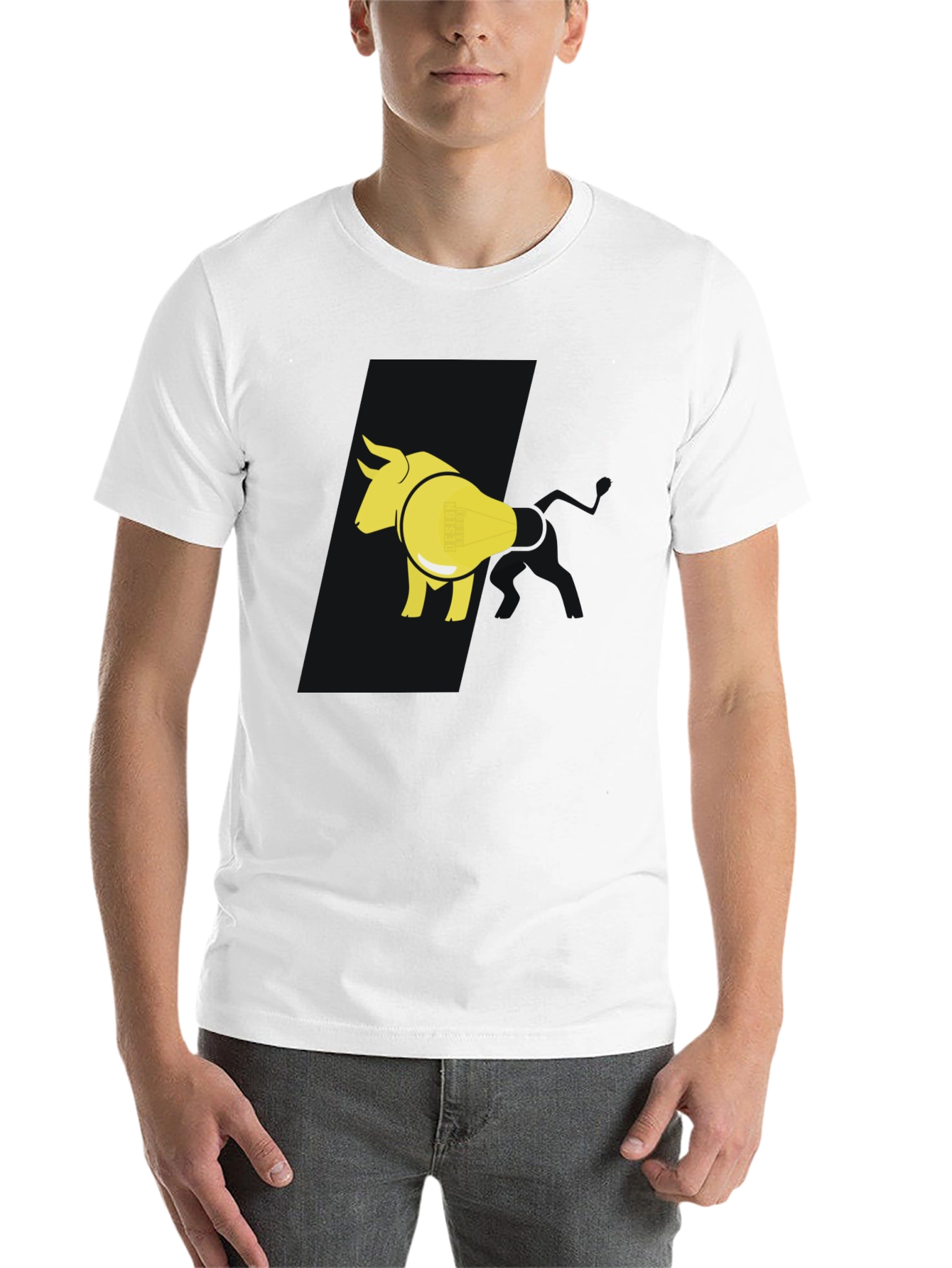 Black Bull & Lightbulb Graphic Tee - Black view 14