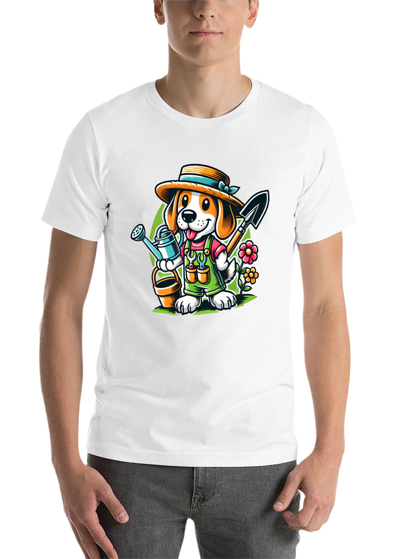 Black Gardener Dog T-Shirt - Cute Cartoon Animal Tee view 14