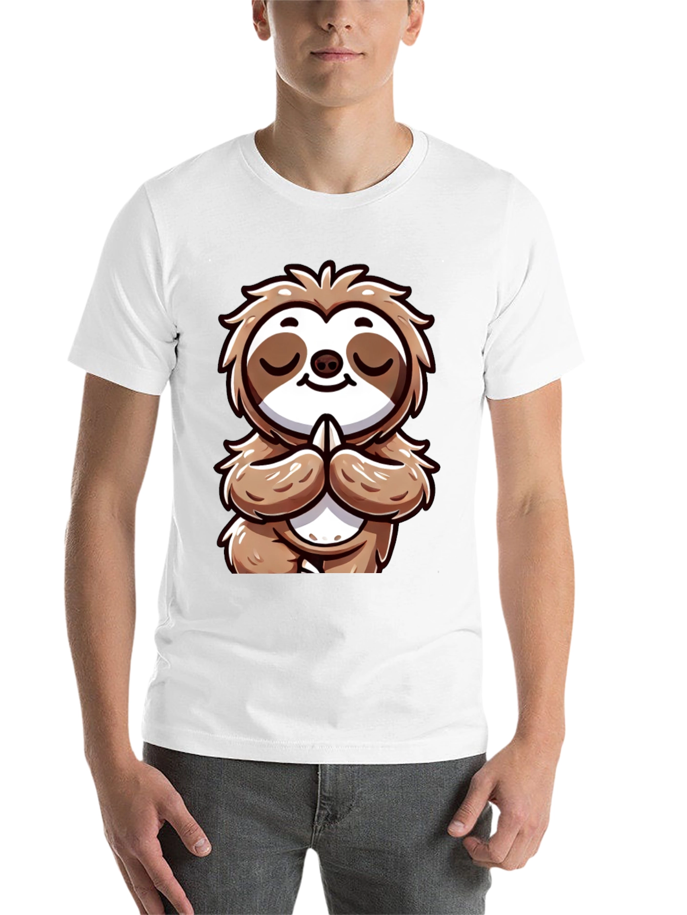 Black Meditating Sloth Graphic Tee - Relaxed Fit view 14