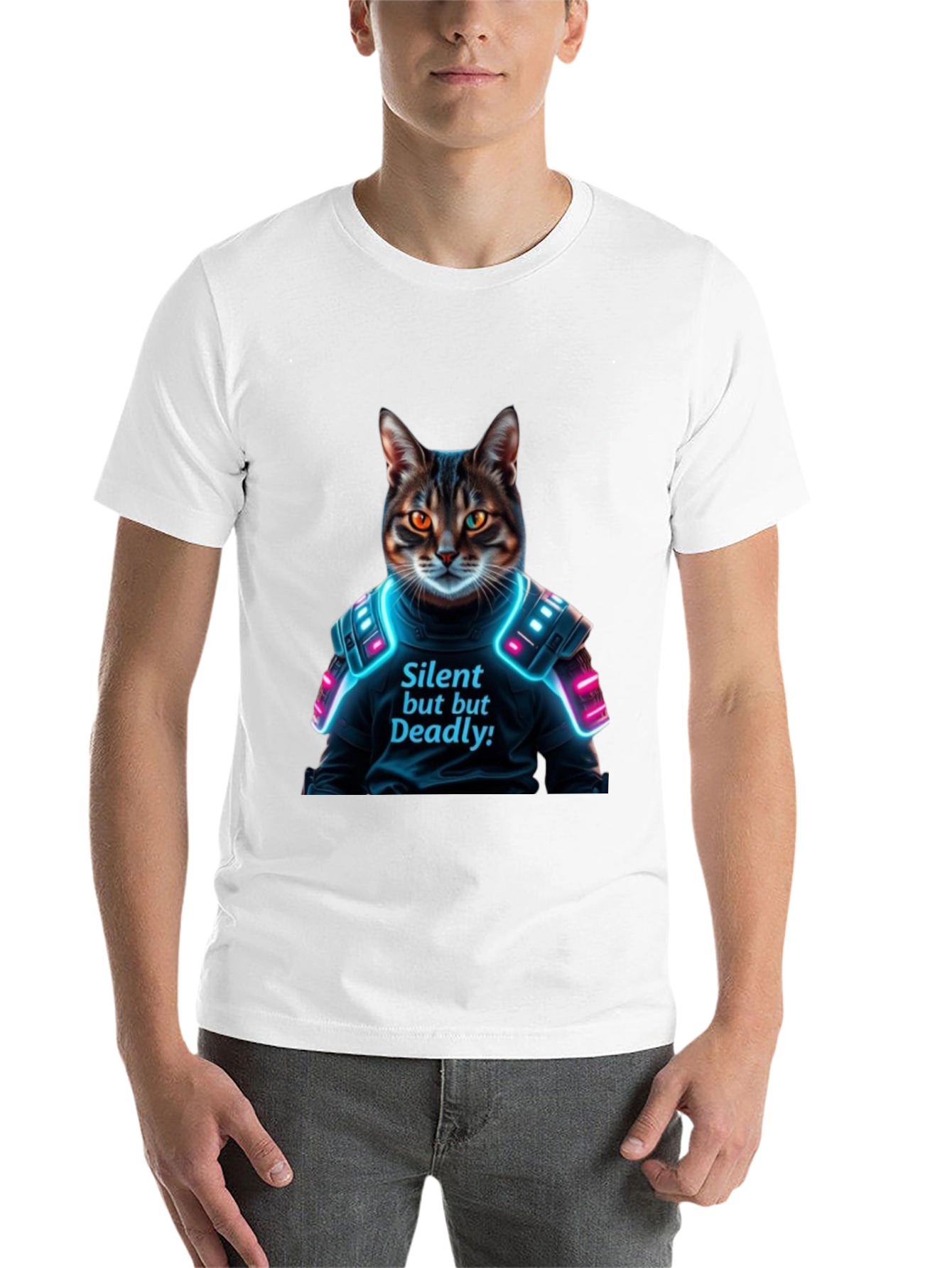 Black Silent but Deadly Cat T-Shirt view 14