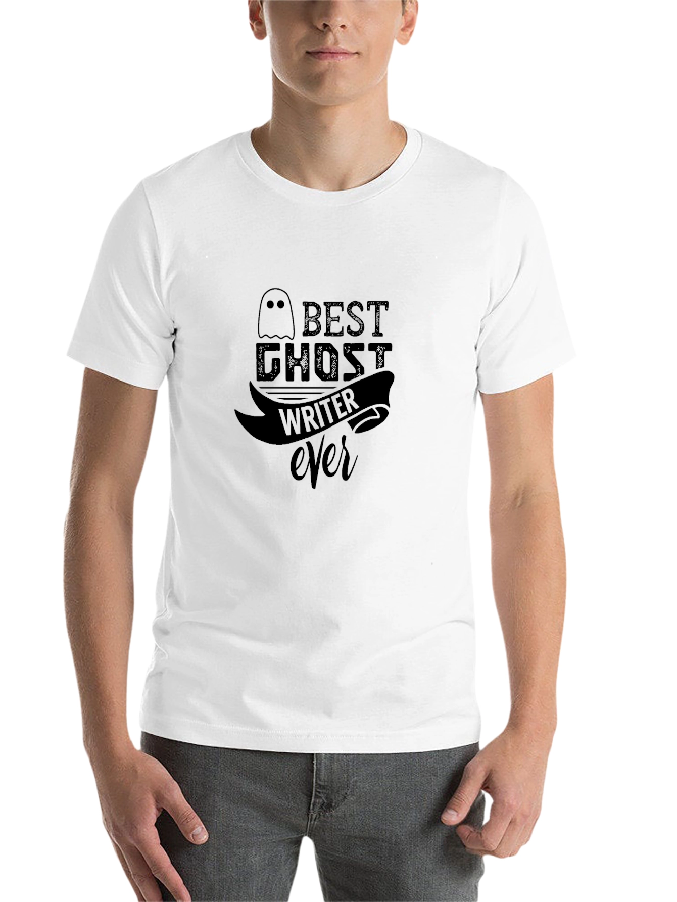 Black Best Ghost Writer Ever Black T-Shirt view 14