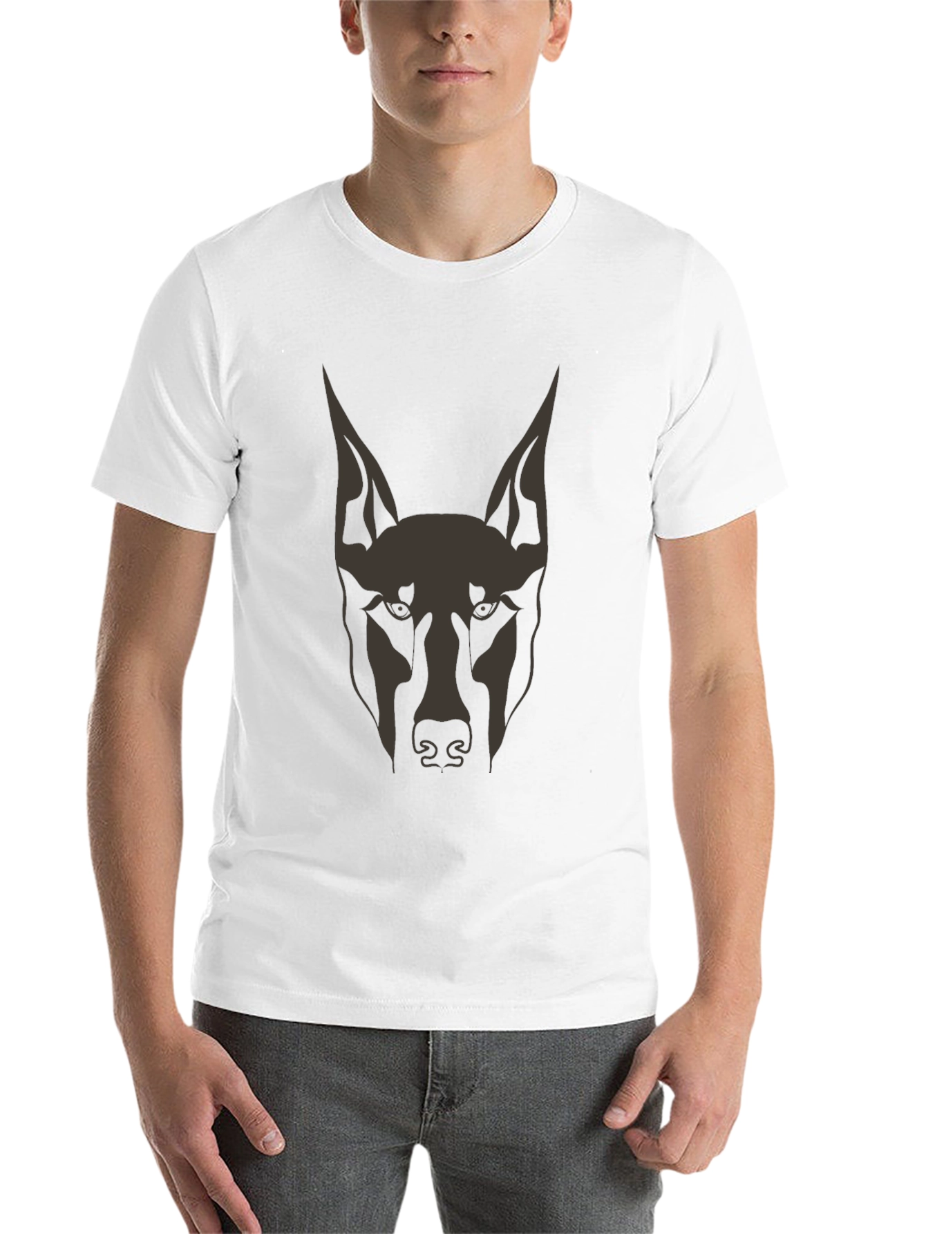 Black Doberman Dog Graphic Tee - Men's Black T-Shirt view 14