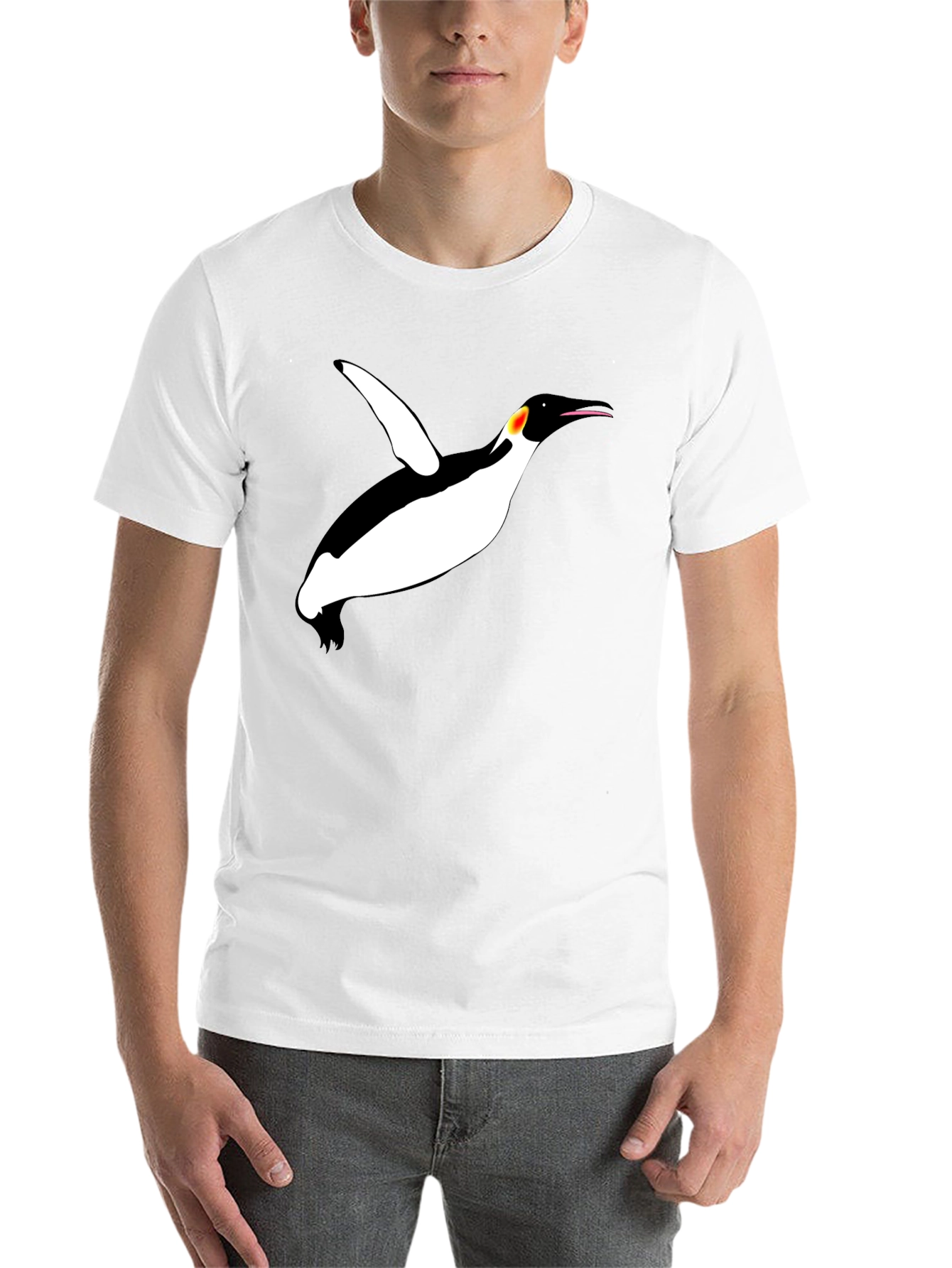 Black Cool Penguin Graphic Black T-Shirt view 14