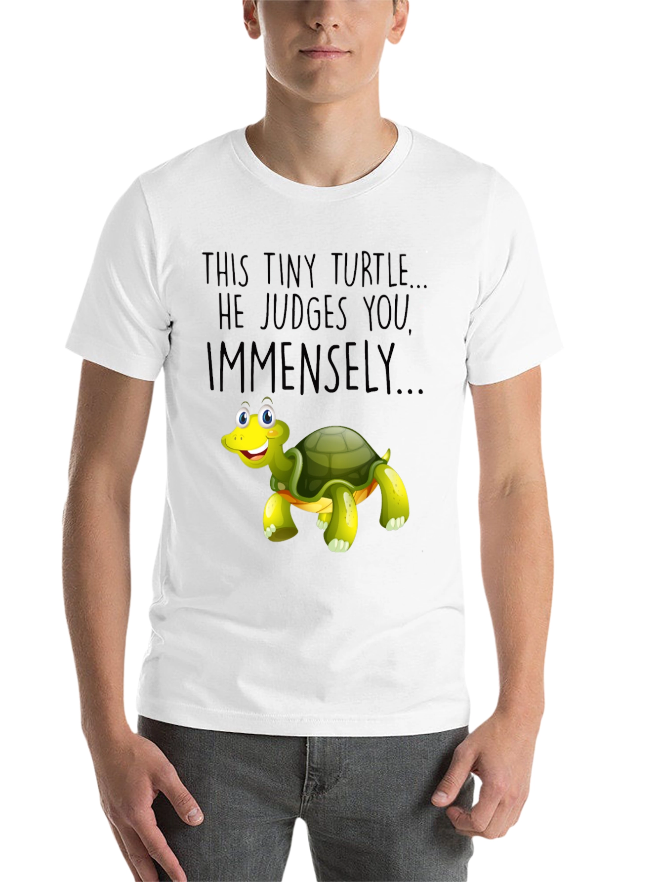 Black Tiny Turtle Judge Graphic T-Shirt view 14