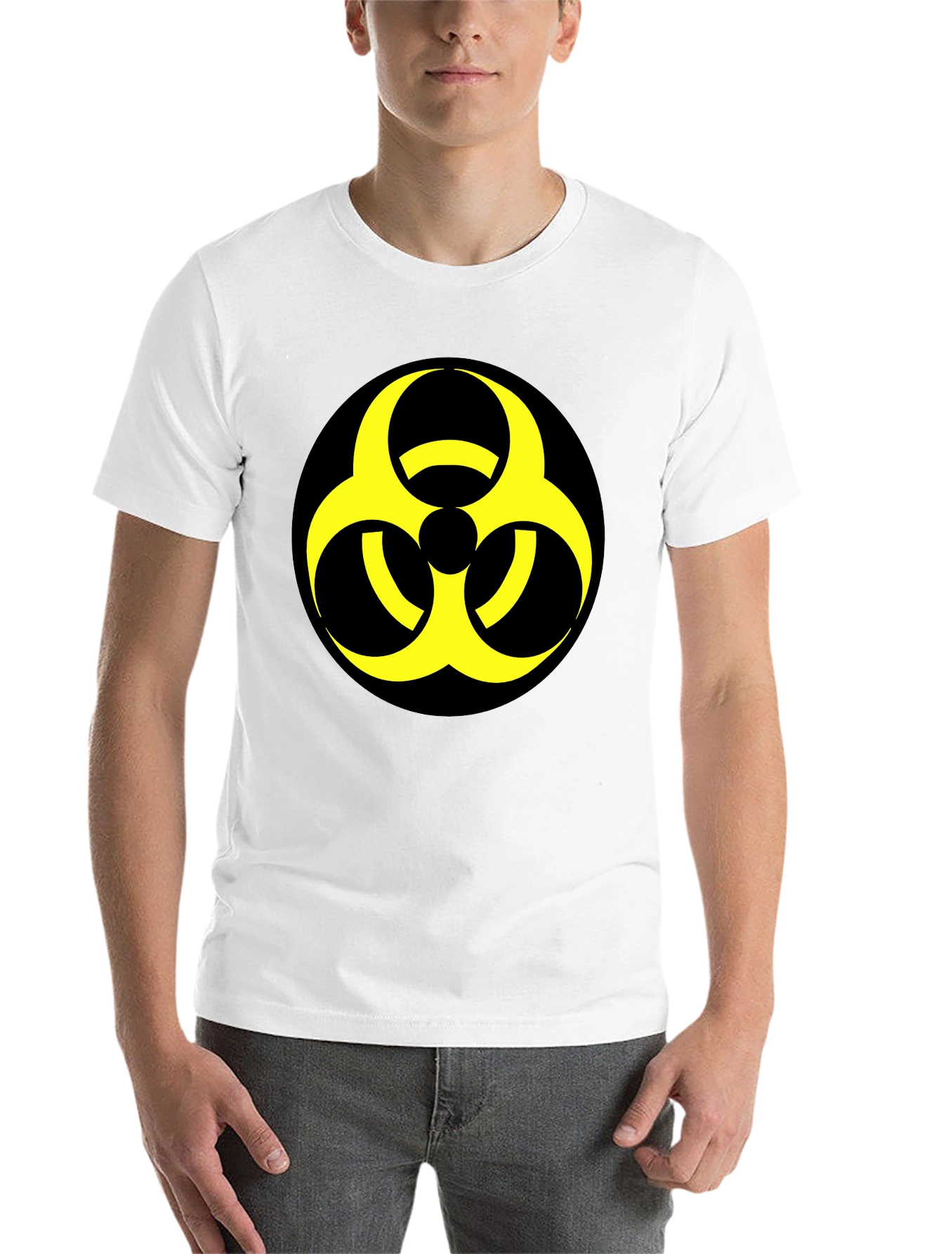 Black Biohazard Symbol Graphic Tee - Bold & Unique view 14