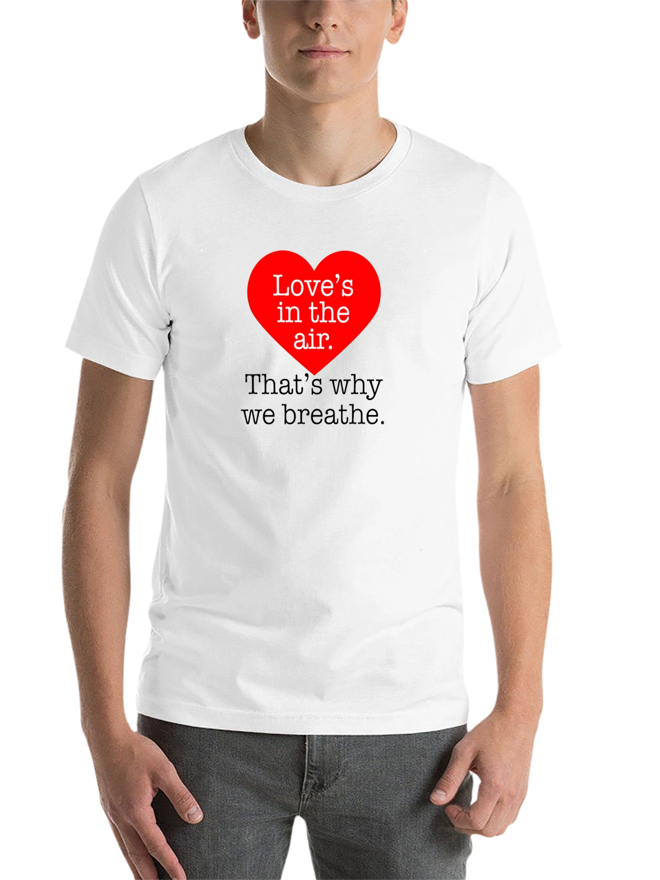 Black Love's In The Air Valentine's Day Black T-Shirt view 14